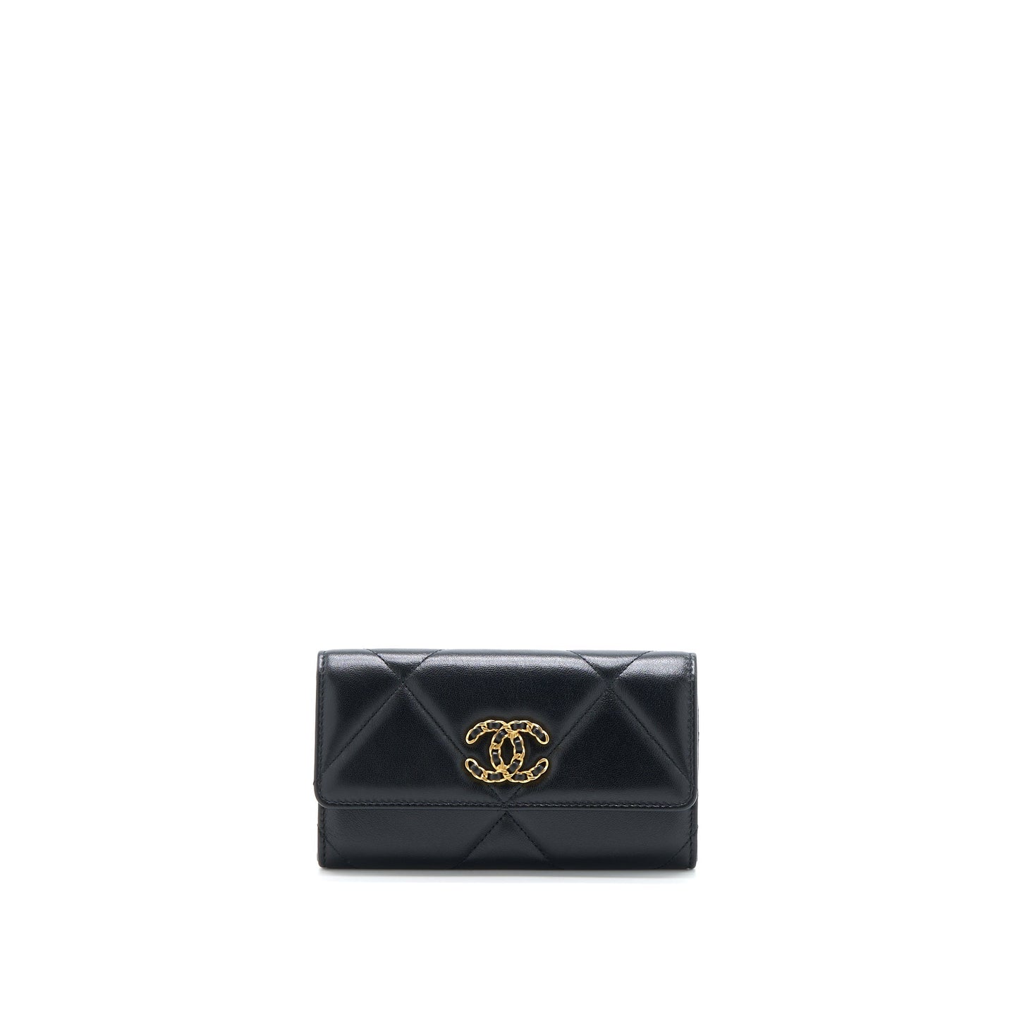 Chanel 19 Flap Wallet Lambskin Black