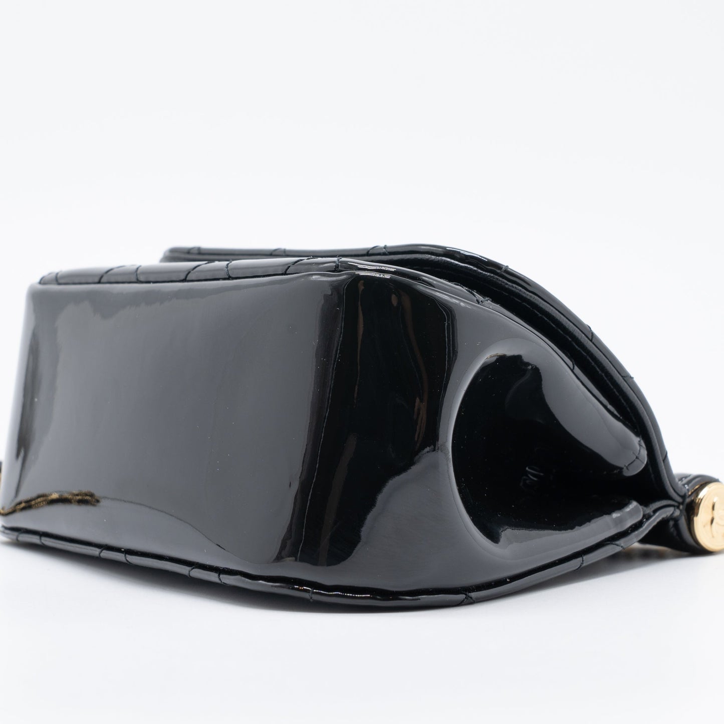 Chanel 22K Mini Clutch With Chain Patent Black  (Microchip)