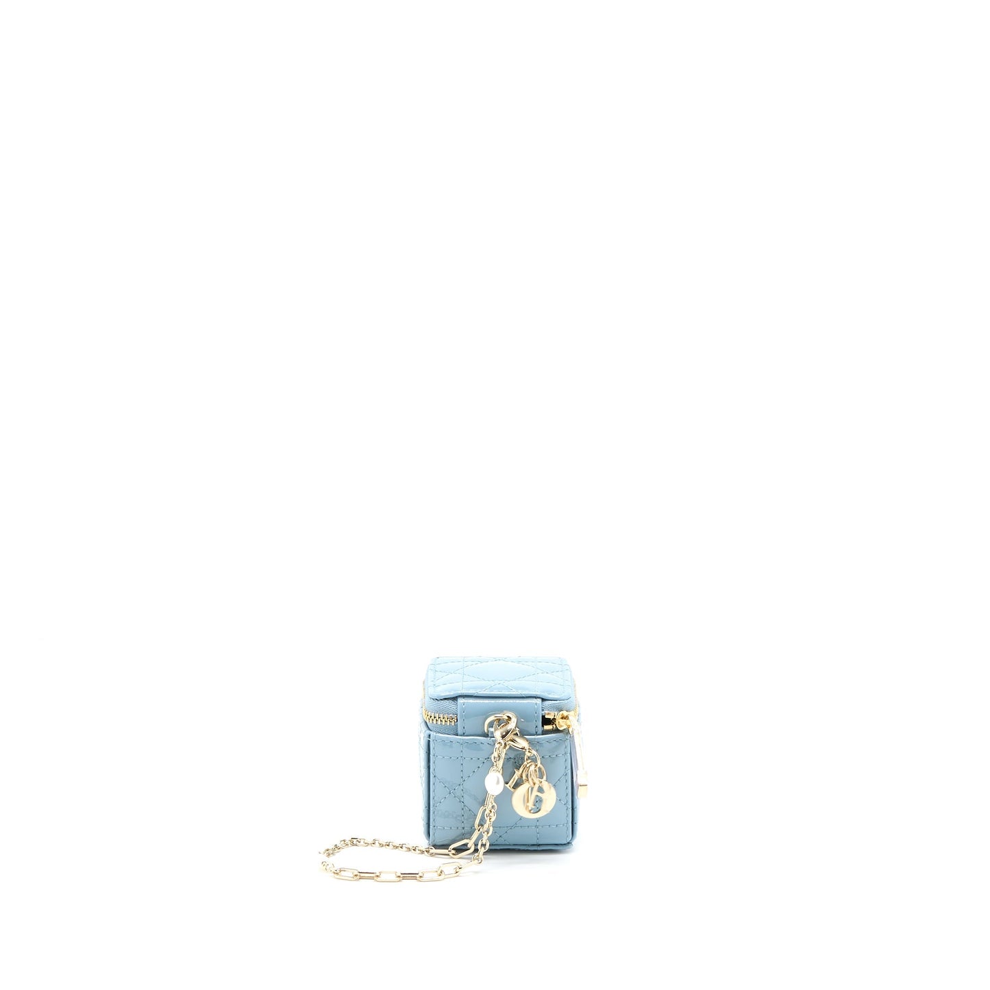 Dior Square Coin Purse Patent Blue