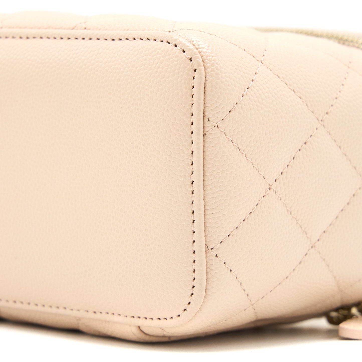 Chanel Long Vanity Case Caviar Light Beige L