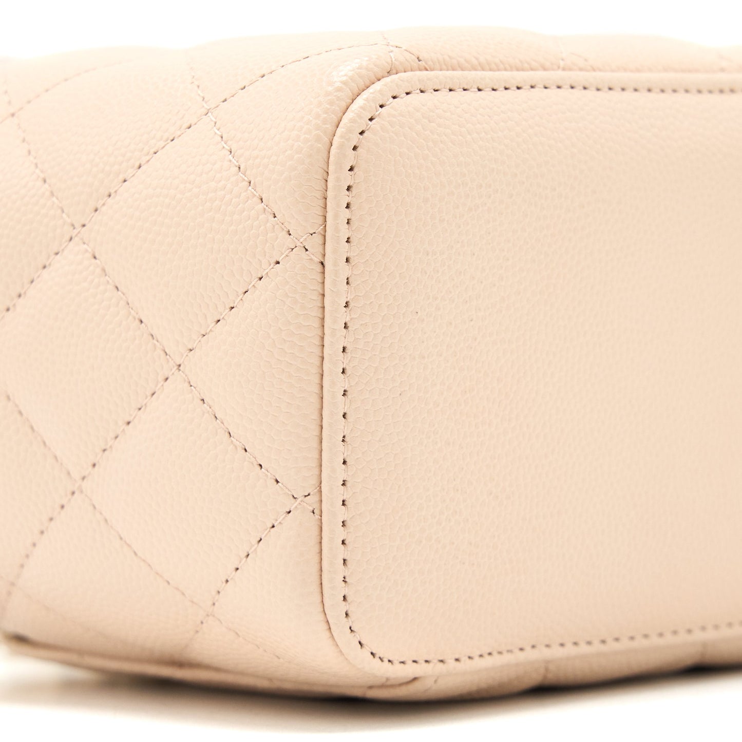Chanel Long Vanity Case Caviar Light Beige L