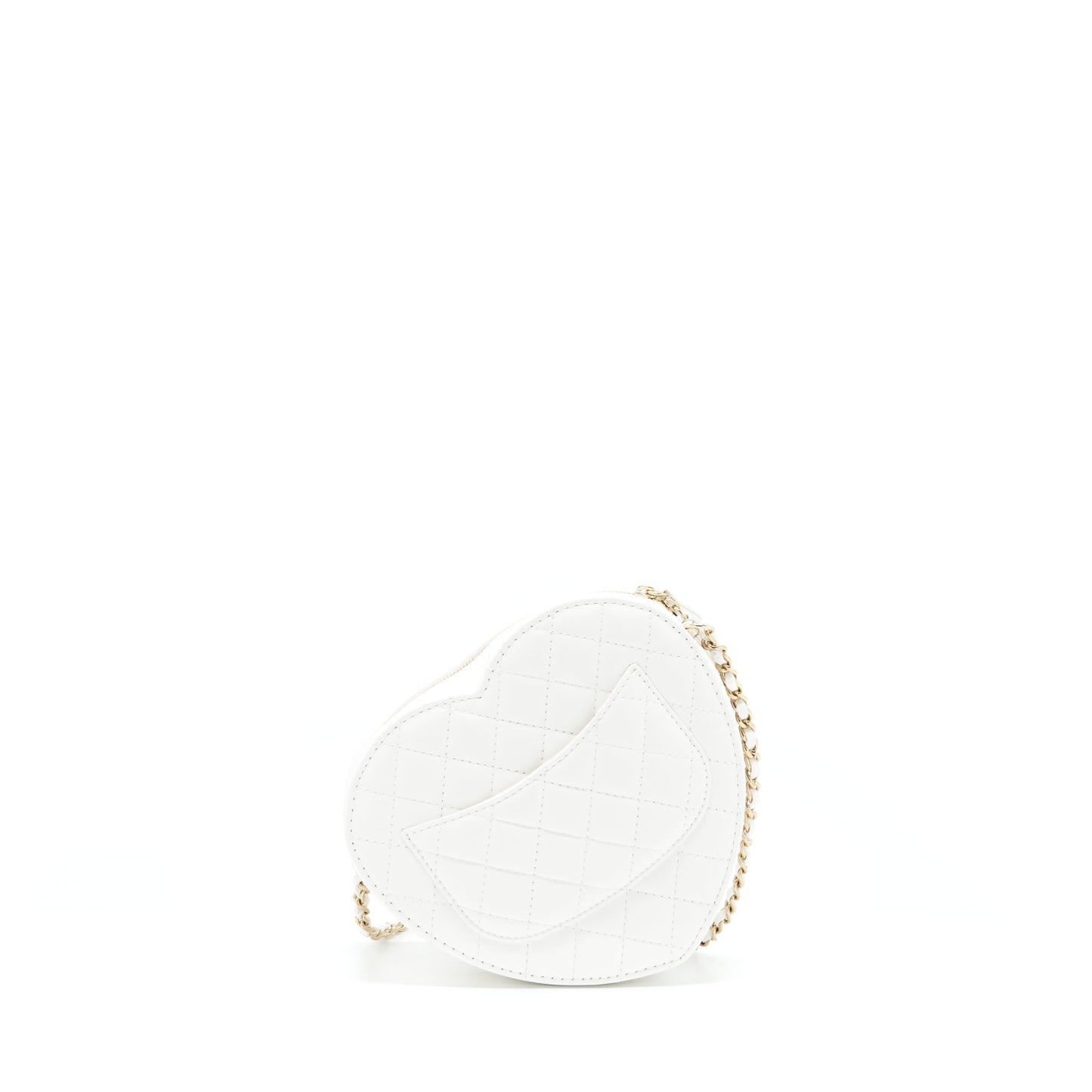 Chanel 22S Heart Bag Lambskin White L