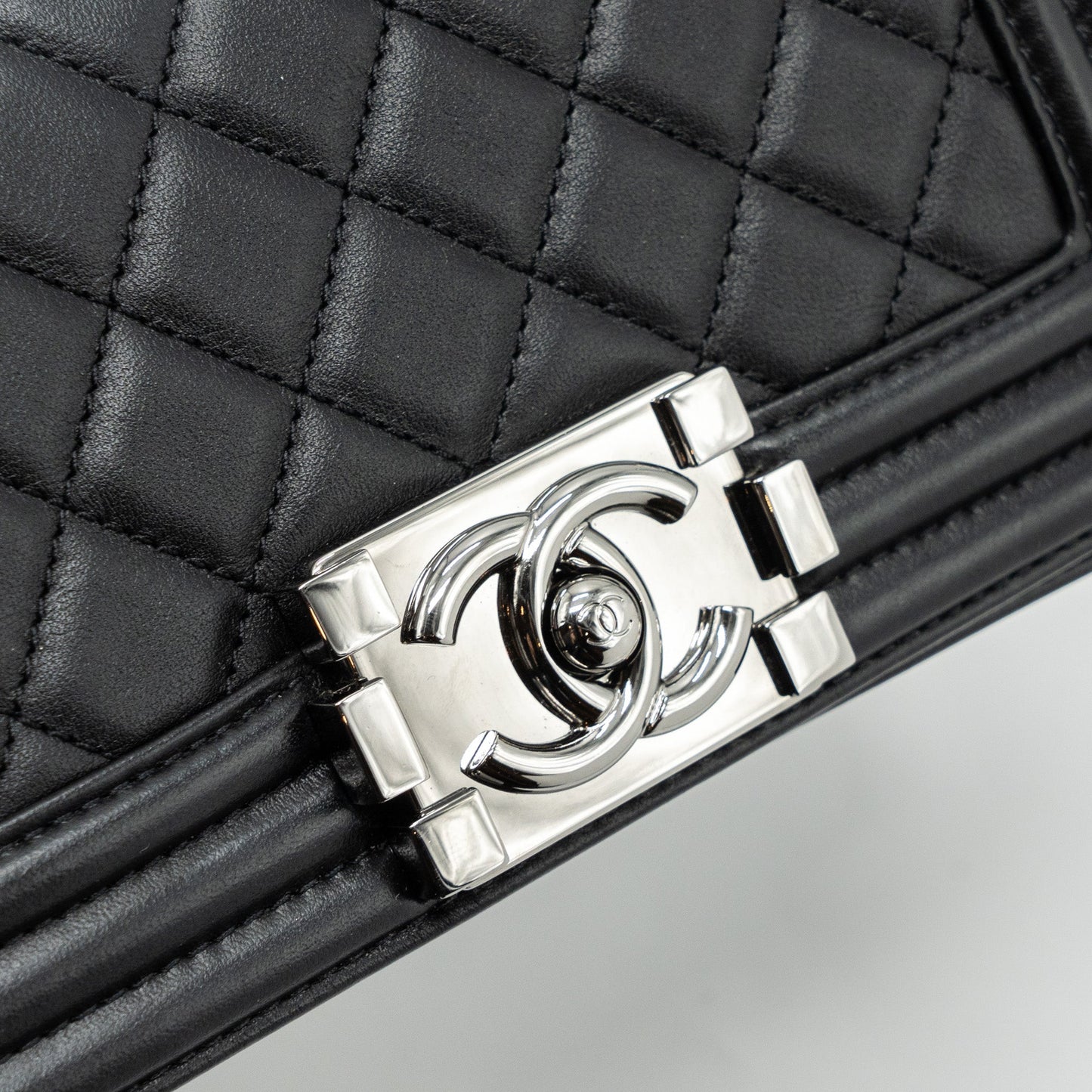 Chanel Small Boy Bag Calfskin Black  (microchip)