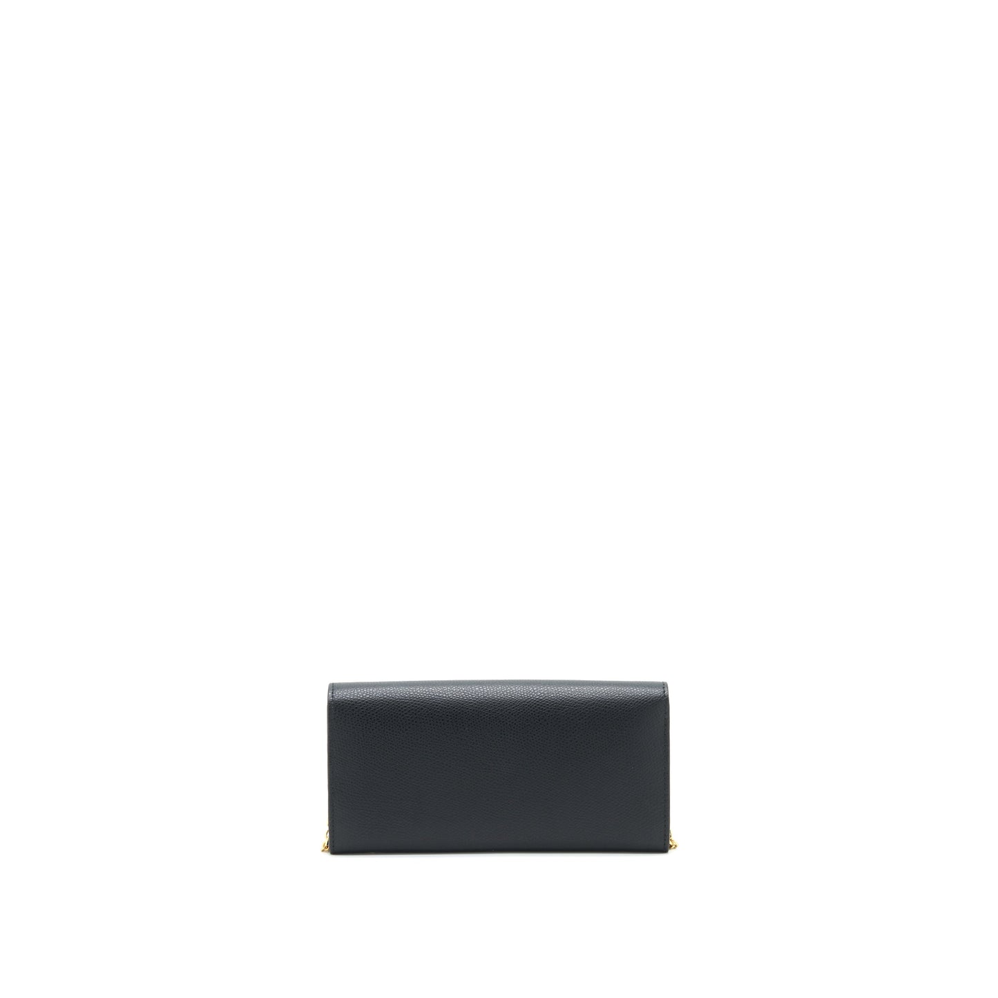 Fendi Grained Calfskin Wallet with Chain Black