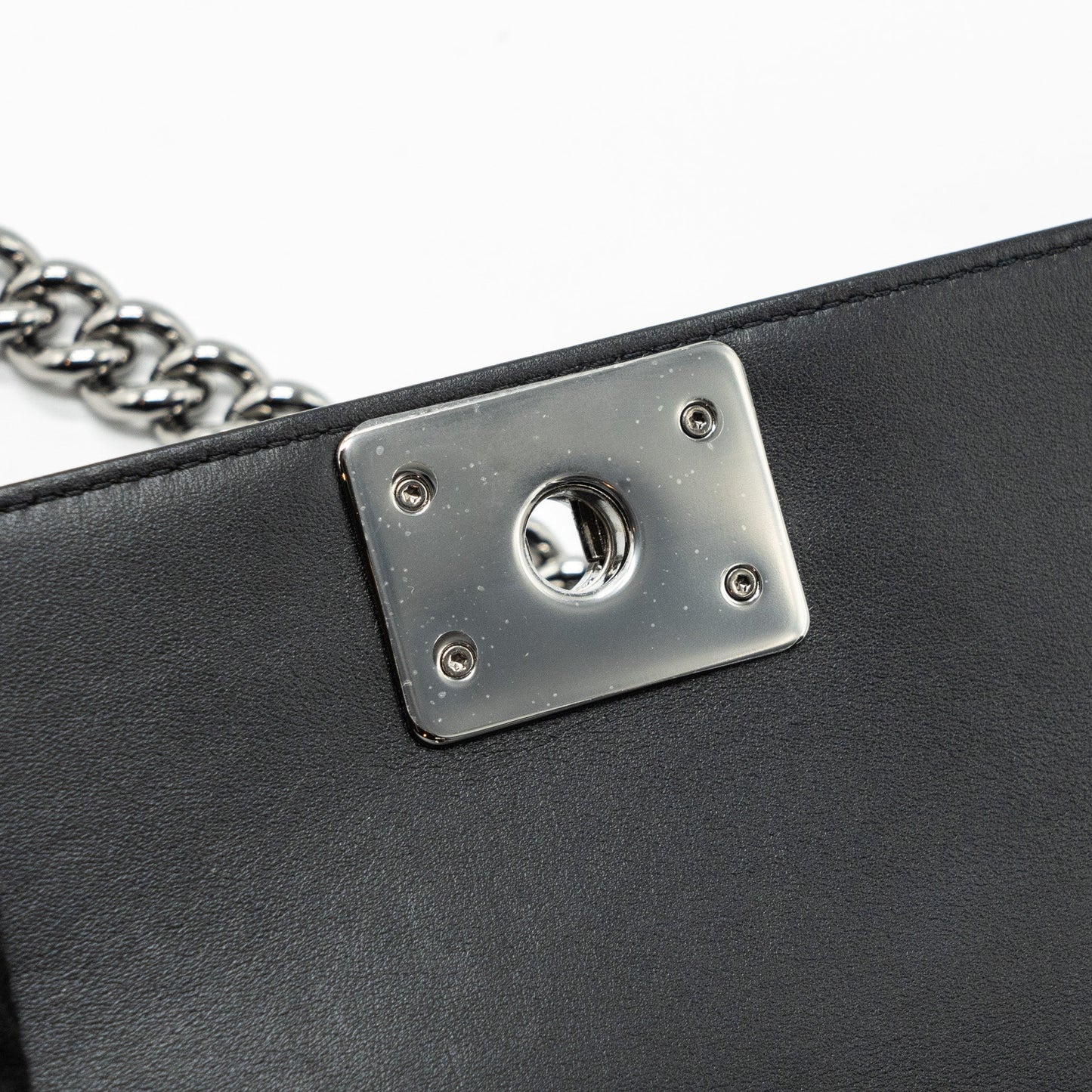 Chanel Small Boy Bag Calfskin Black  (microchip)