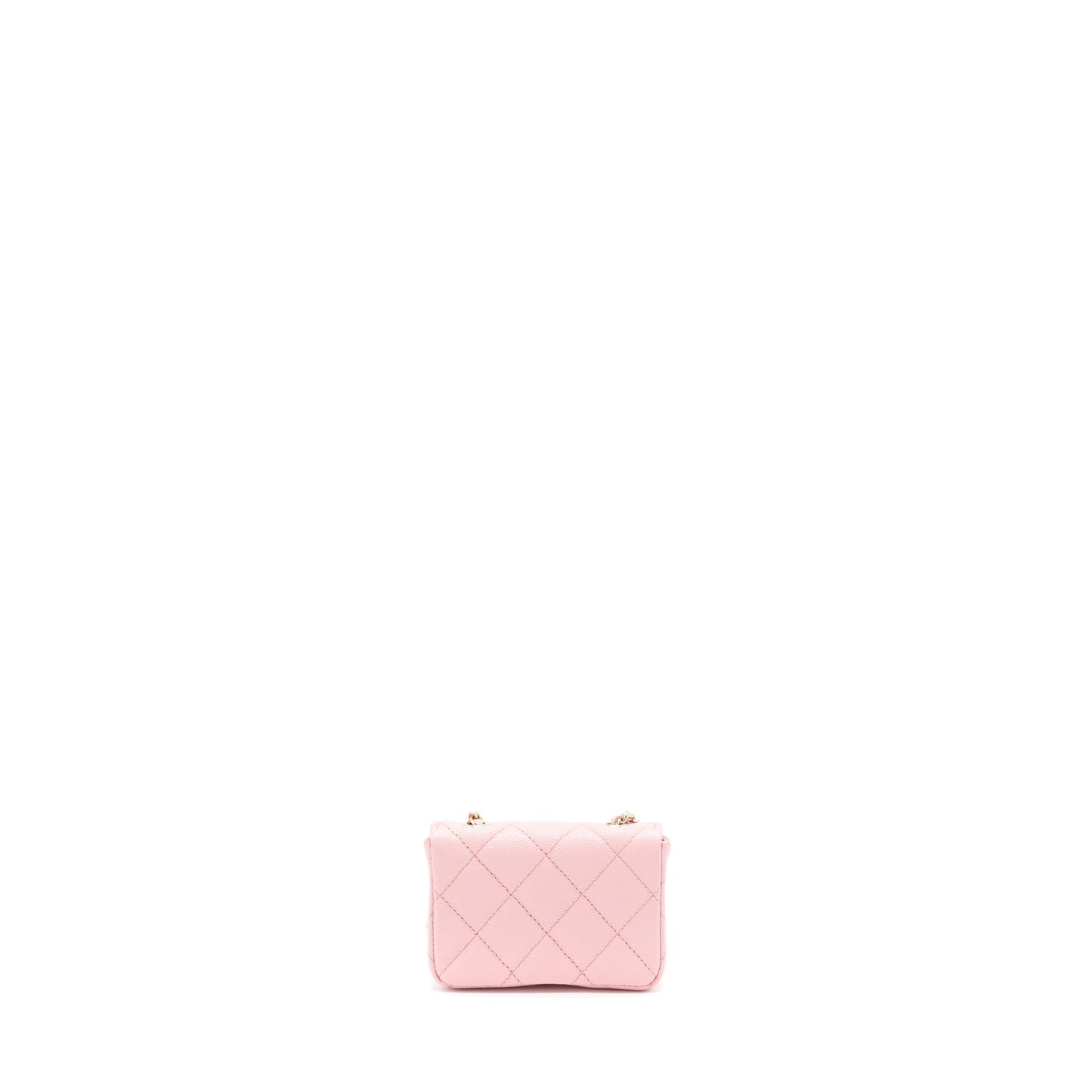 Chanel 22P Mini Flap Belt Bag/Card Holder Caviar Light Pink L