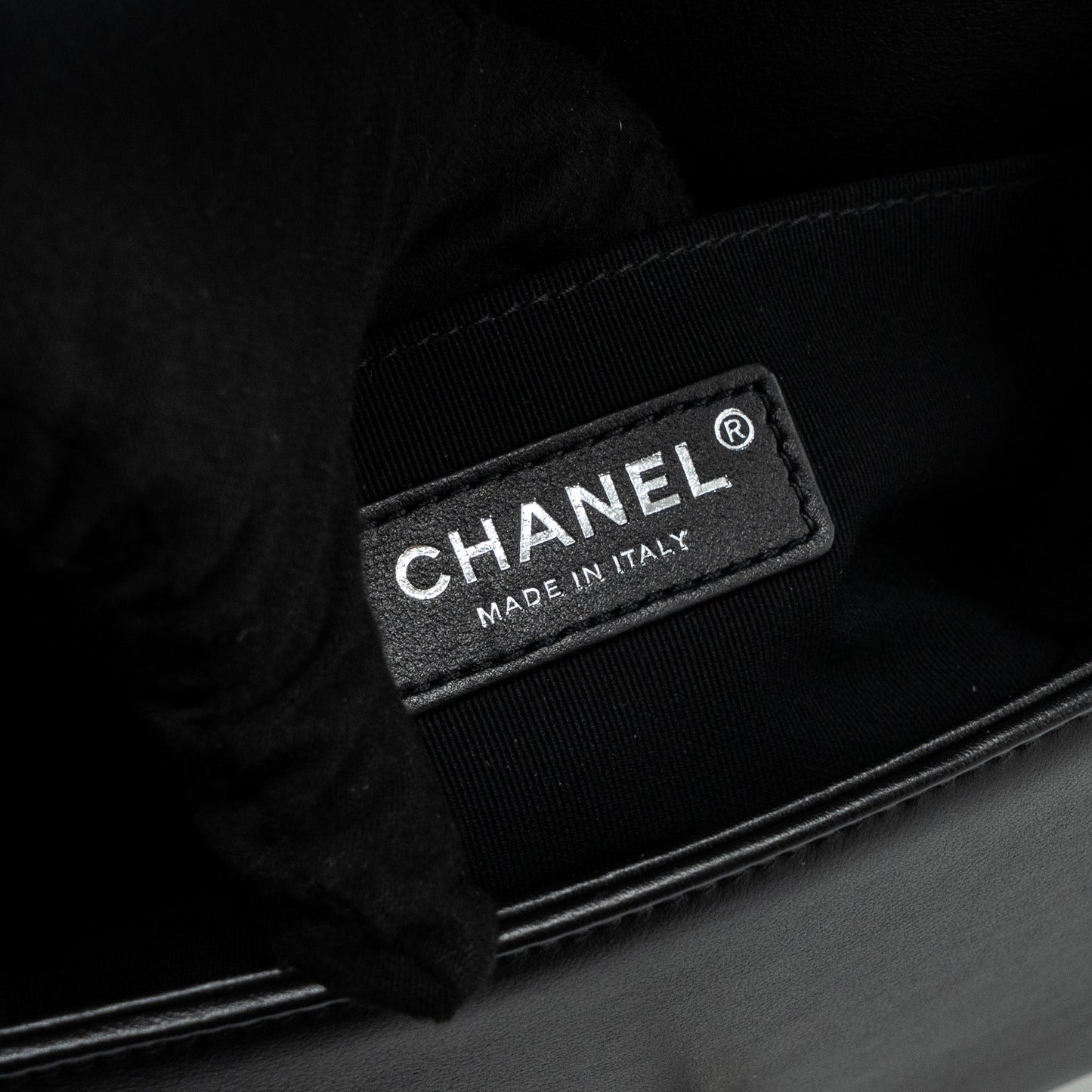 Chanel Small Boy Bag Calfskin Black  (microchip)
