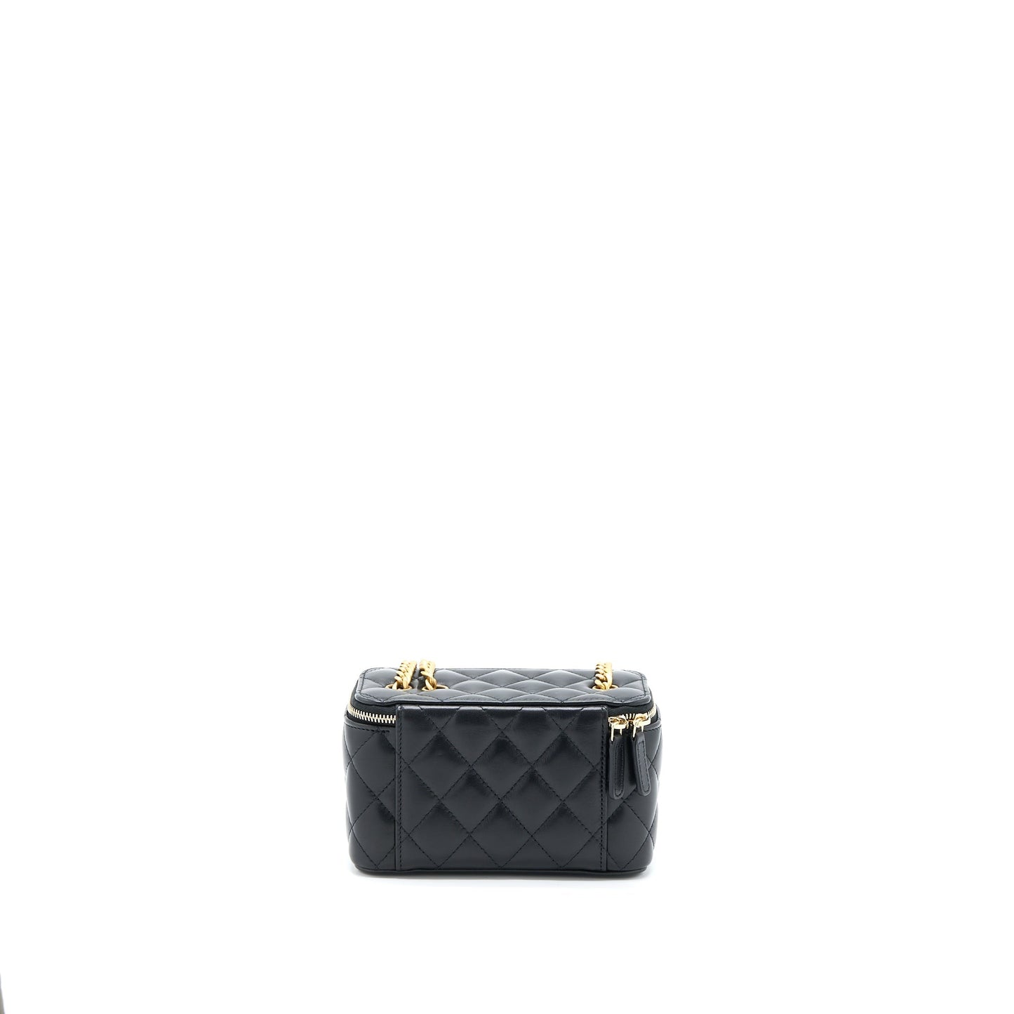 Chanel 22K Gold Pillar Adjustable Chain Long Vanity Lambskin Black