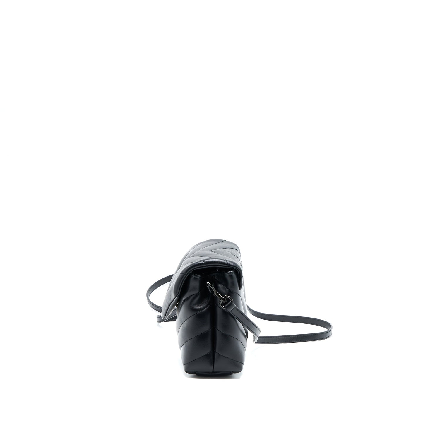 Saint Laurent Loulou Toy Strap Purse Calfskin Black With Black Hardware