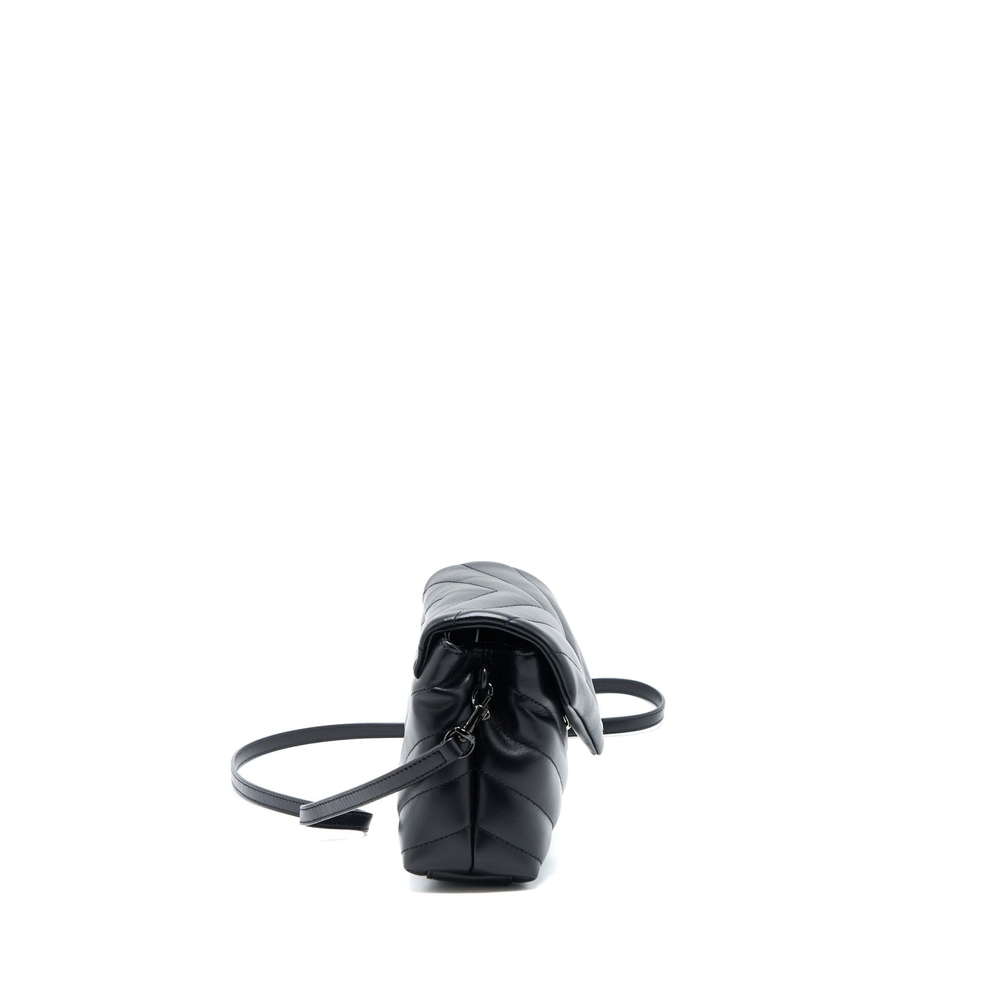 Saint Laurent Loulou Toy Strap Purse Calfskin Black With Black Hardware