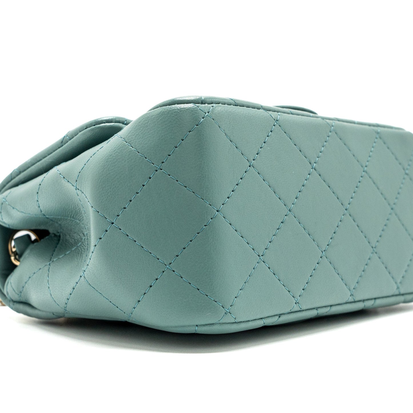 Chanel classic mini square flap bag lambskin green L (microchip)