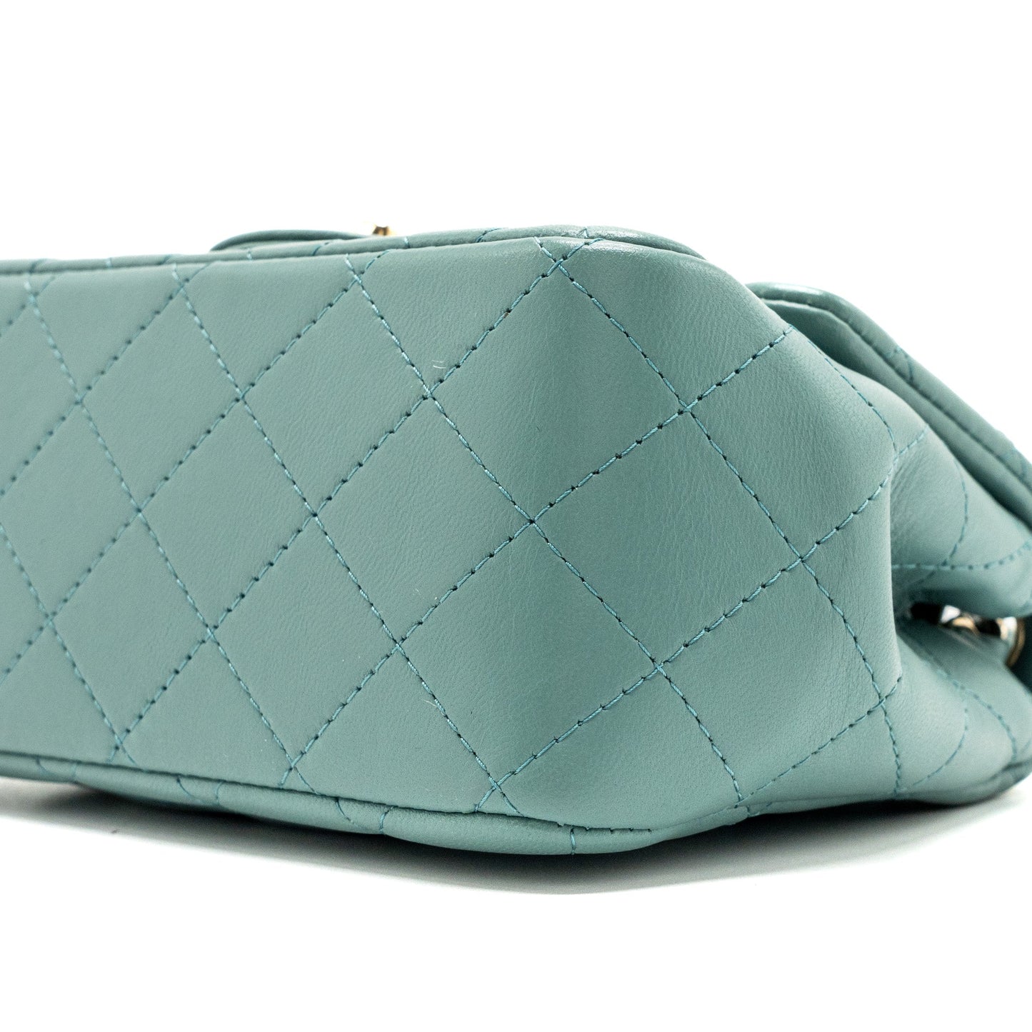 Chanel classic mini square flap bag lambskin green L (microchip)