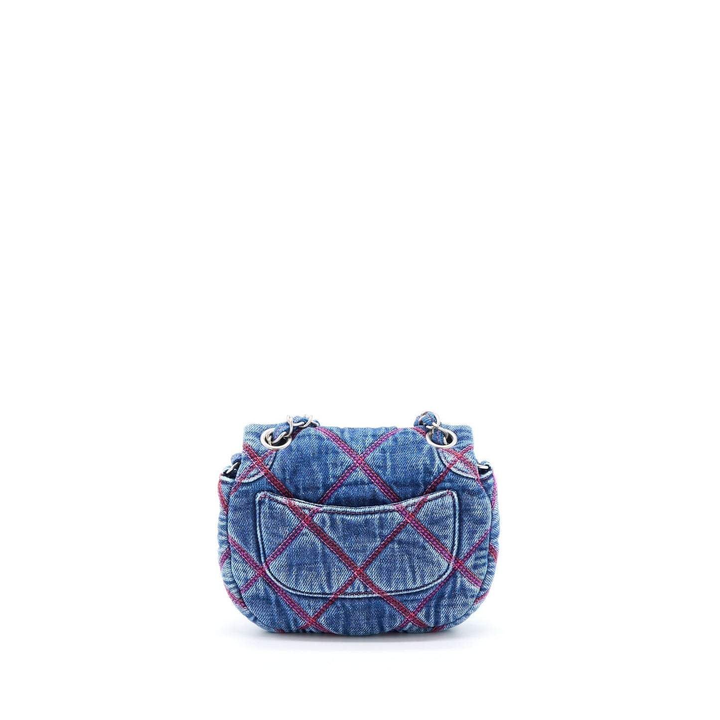 Chanel 22S Coco Beach Denim Mini Saddle Bag Denim Blue  (Microchip)