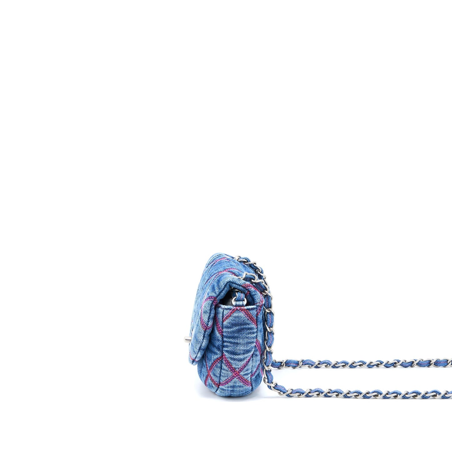 Chanel 22S Coco Beach Denim Mini Saddle Bag Denim Blue  (Microchip)