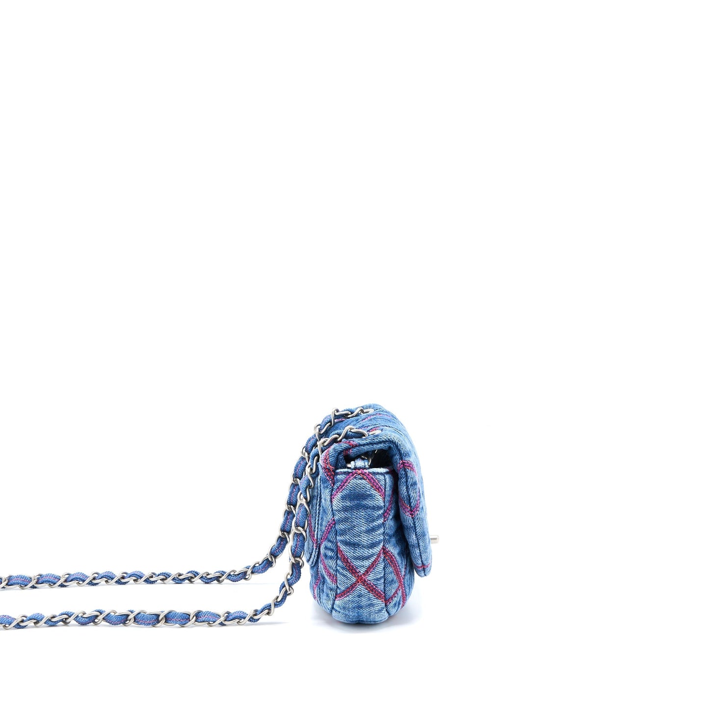 Chanel 22S Coco Beach Denim Mini Saddle Bag Denim Blue  (Microchip)