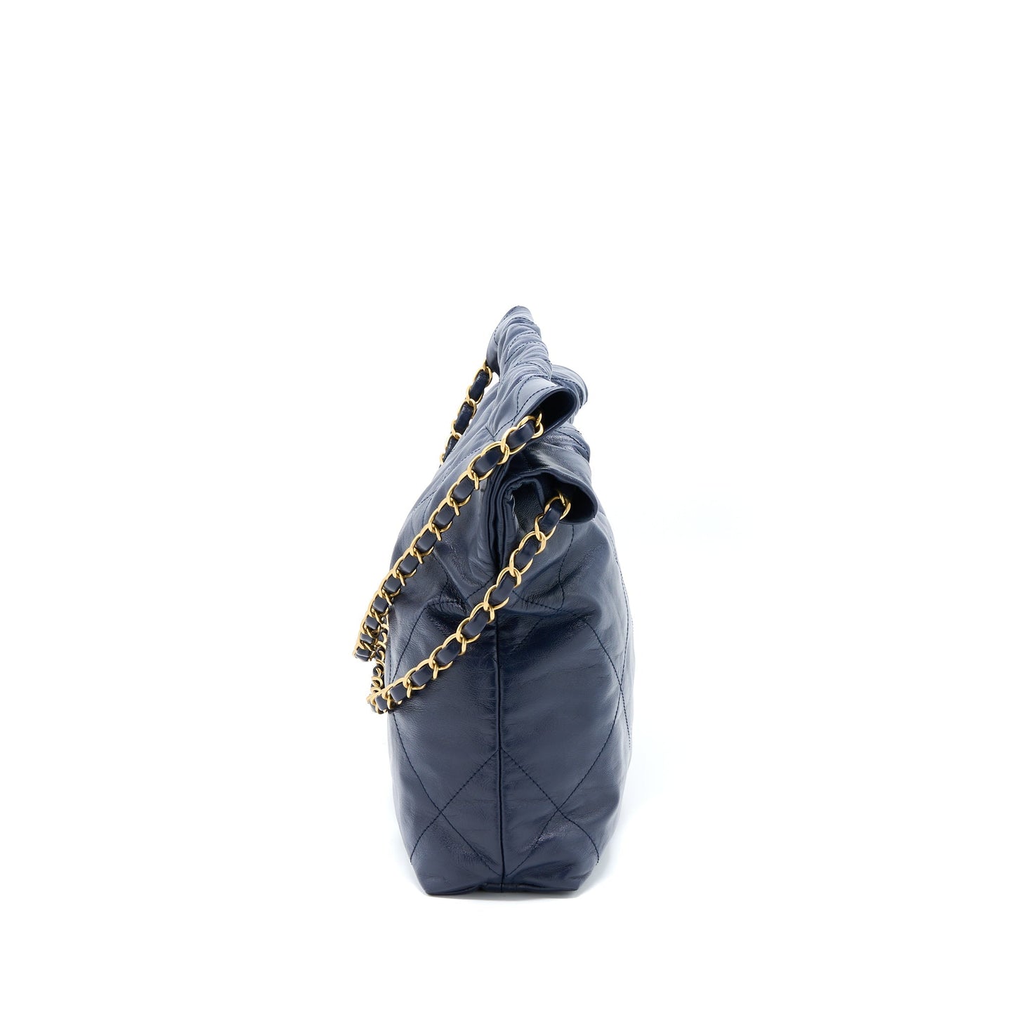 Chanel Small 22 Bag Shiny Calfskin Navy  (Microchip)