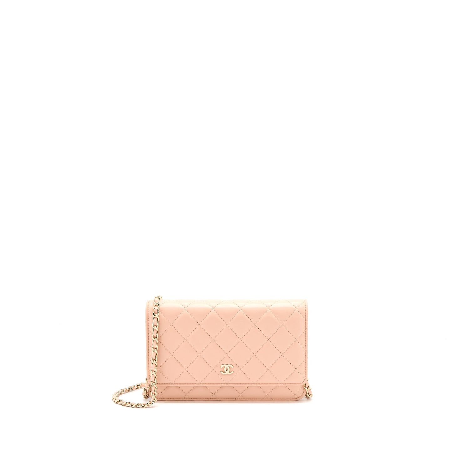 Chanel Classic Wallet on Chain Lambskin Light Pink L