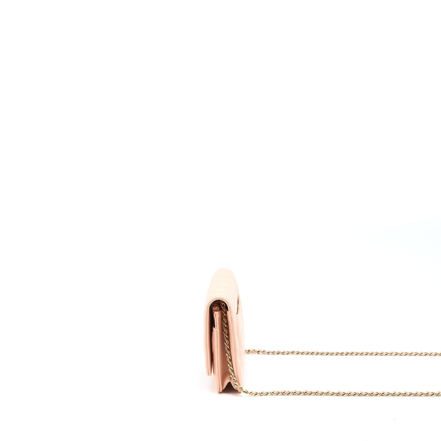 Chanel Classic Wallet on Chain Lambskin Light Pink L