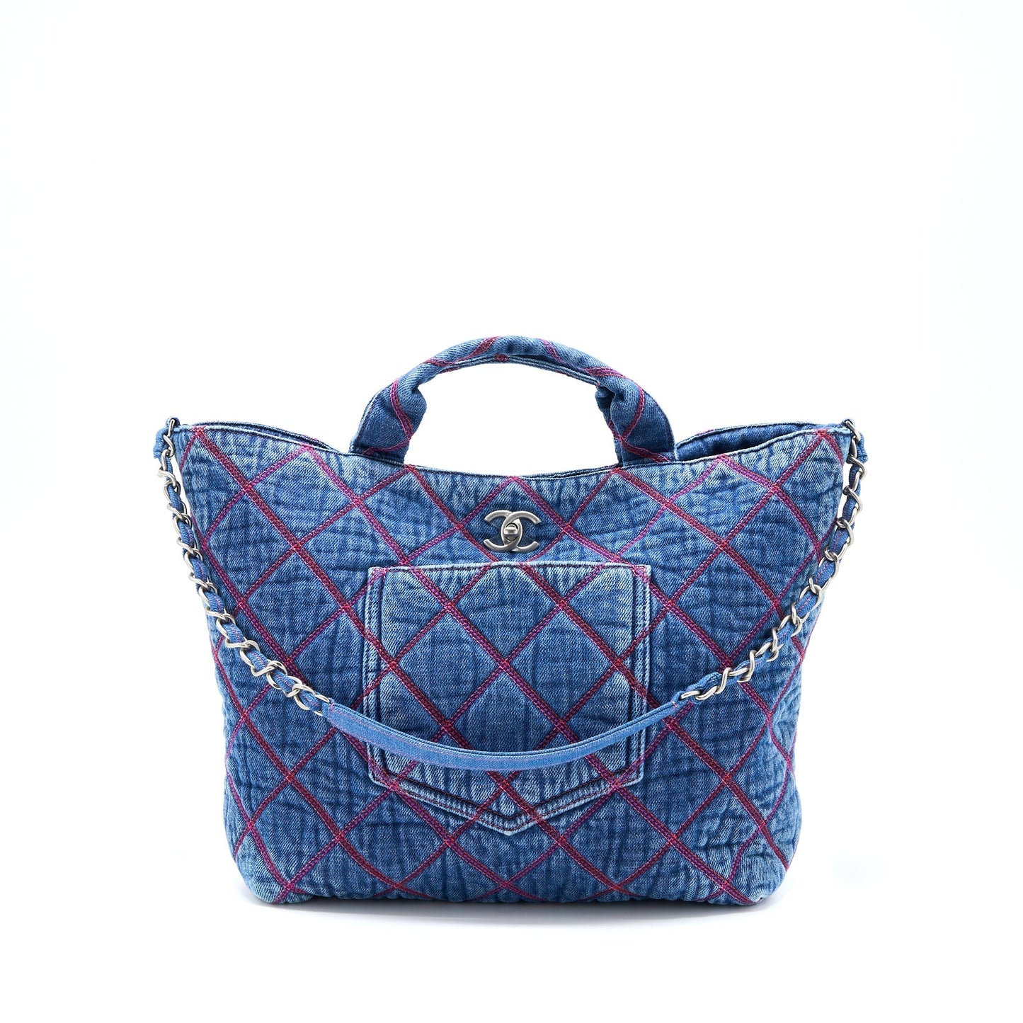 Chanel COCO Beach Denim Tote Bag  (Microchip)