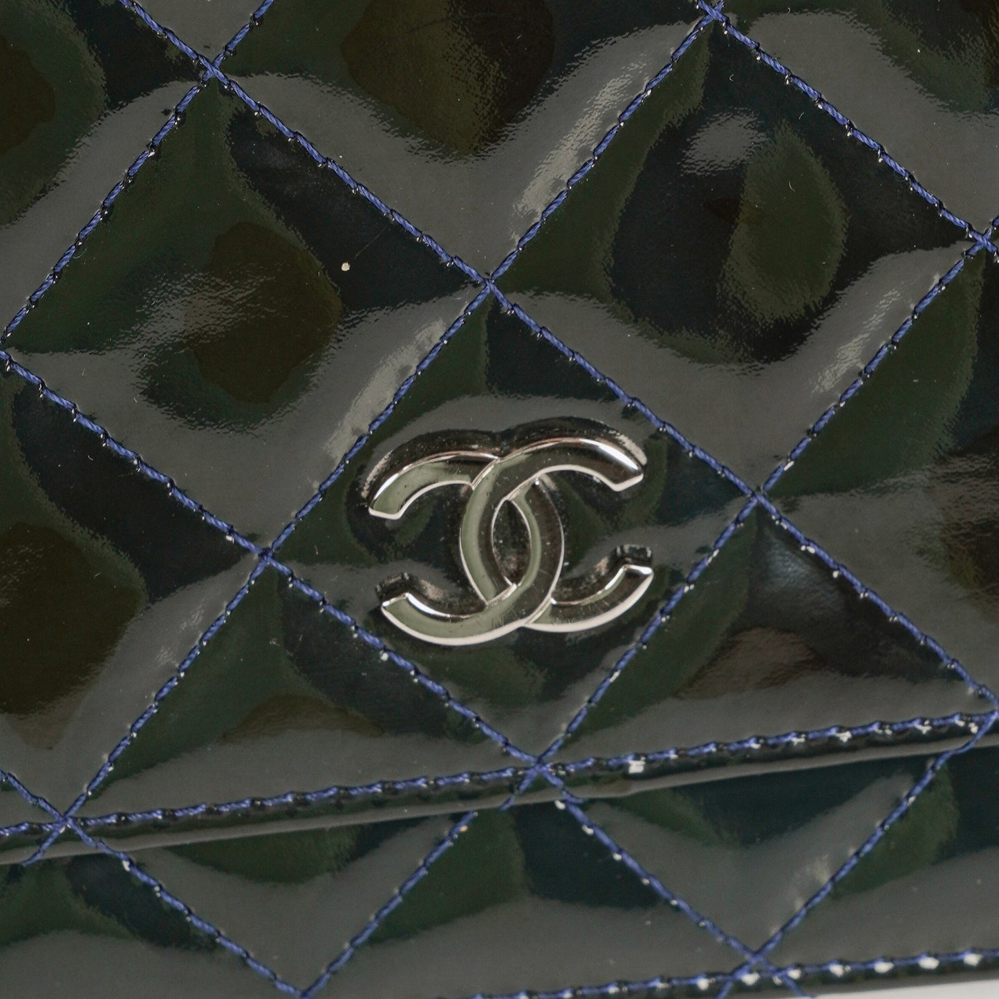 Chanel Quilted Patent Leather Wallet On Chain WOC