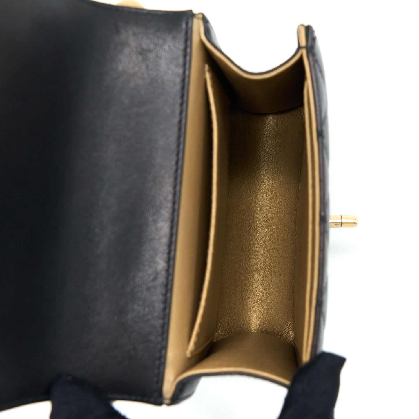 Chanel Vertical Pearl Flap Bag Goatskin Black Brushed