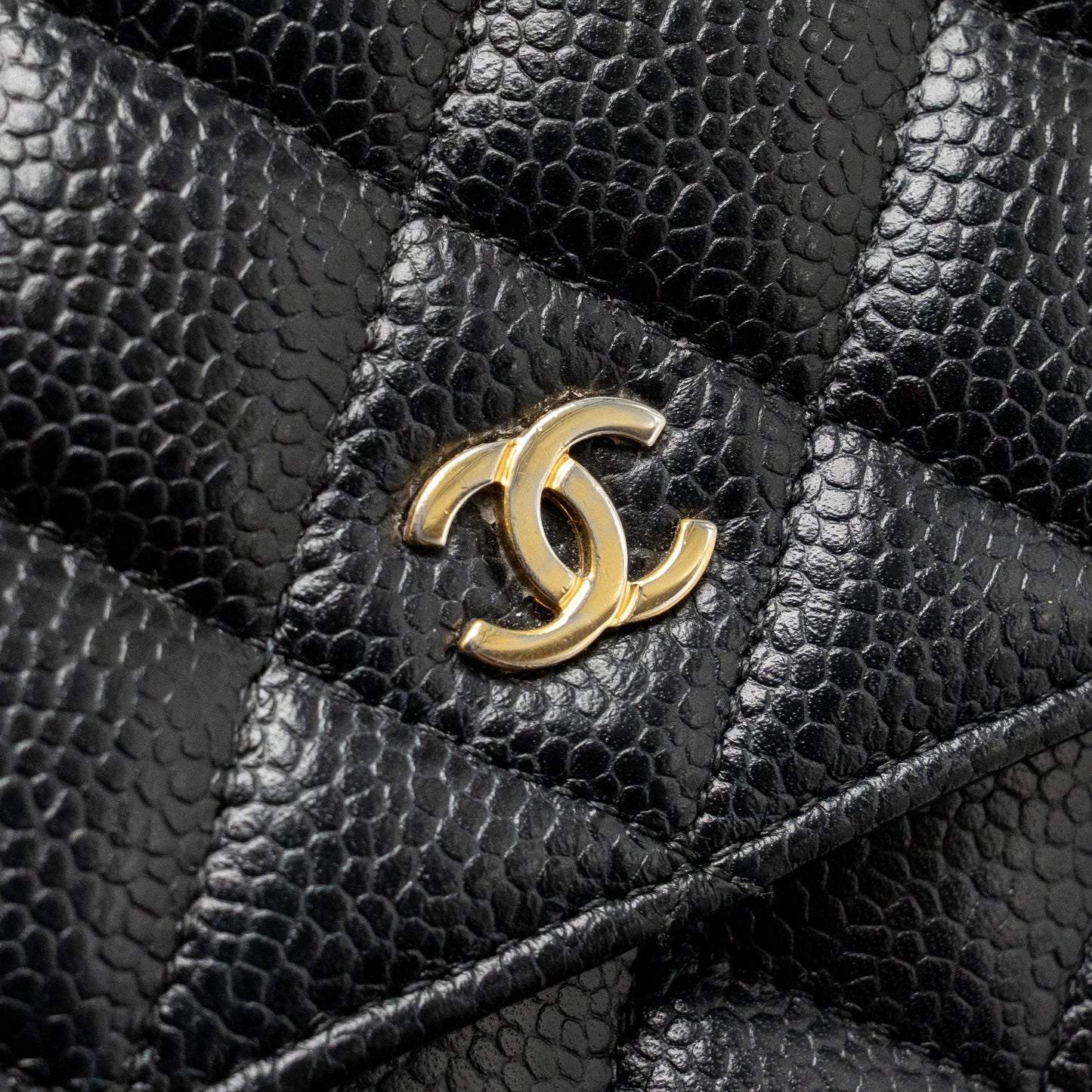 Chanel Classic wallet on chain caviar Black