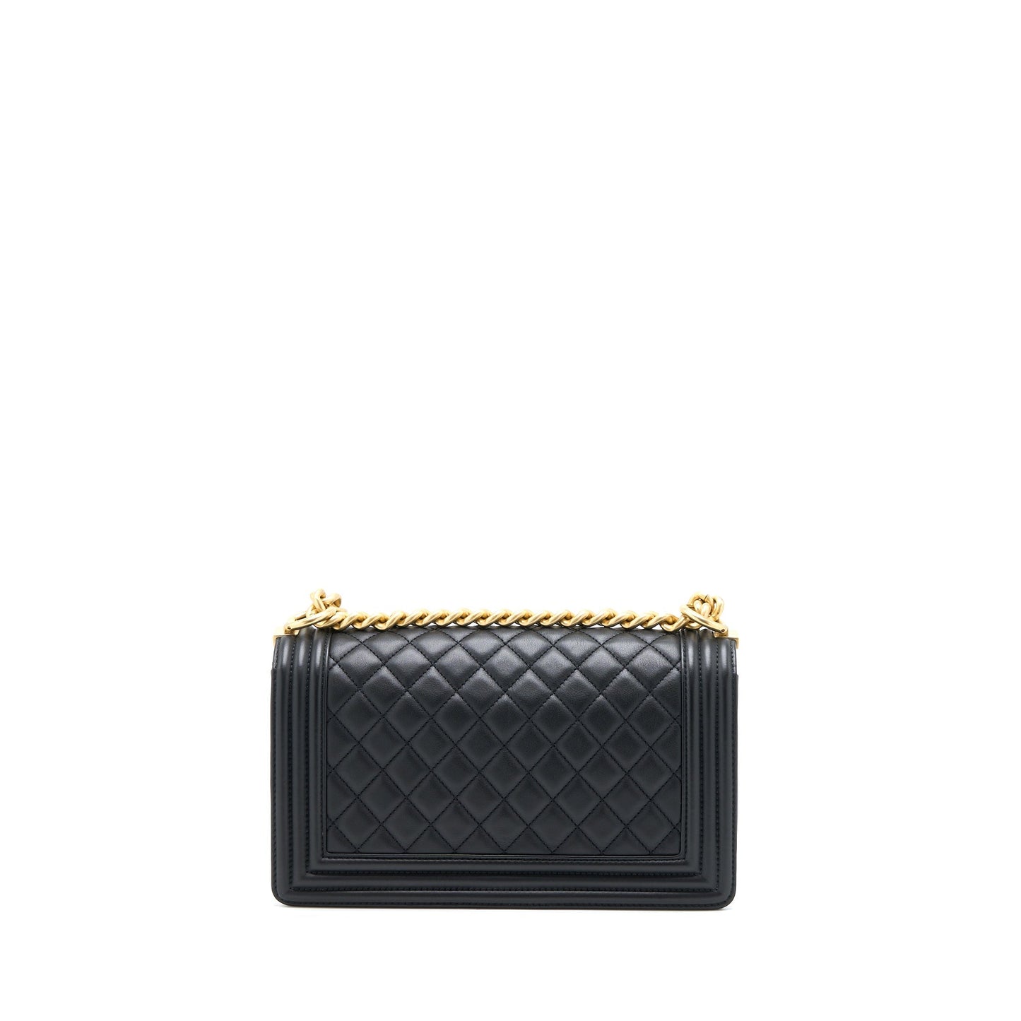 Chanel Medium Boy Bag Calfskin Black Brushed