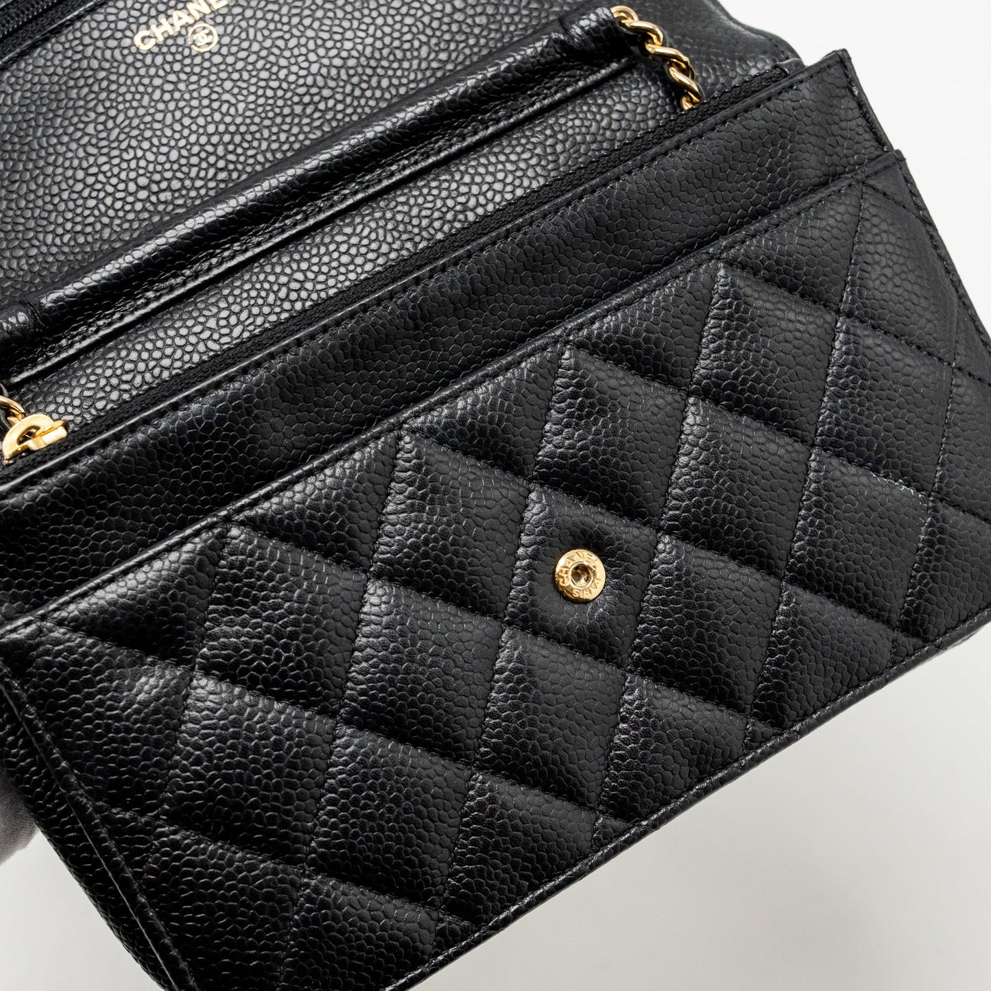 Chanel Classic wallet on chain caviar Black