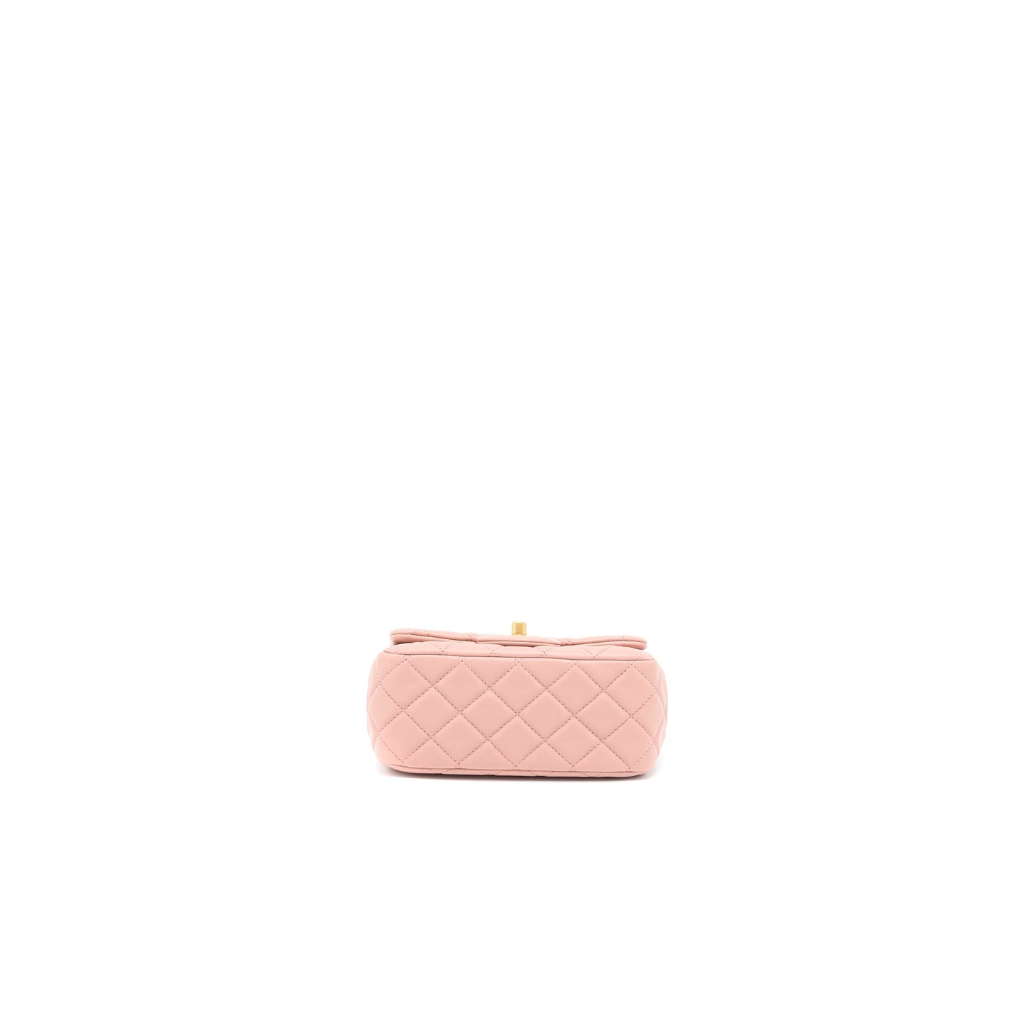 Chanel Pearl Crush Mini Square Flap Bag Lambskin Dark Pink  (Microchip)