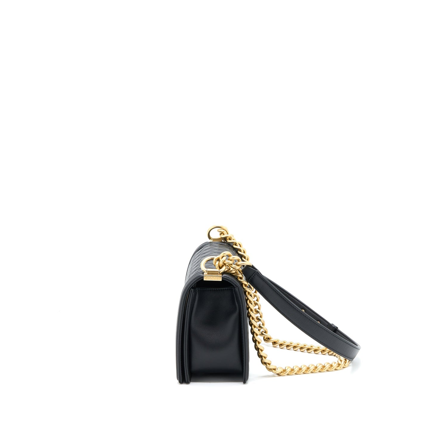 Chanel Medium Boy Bag Calfskin Black Brushed