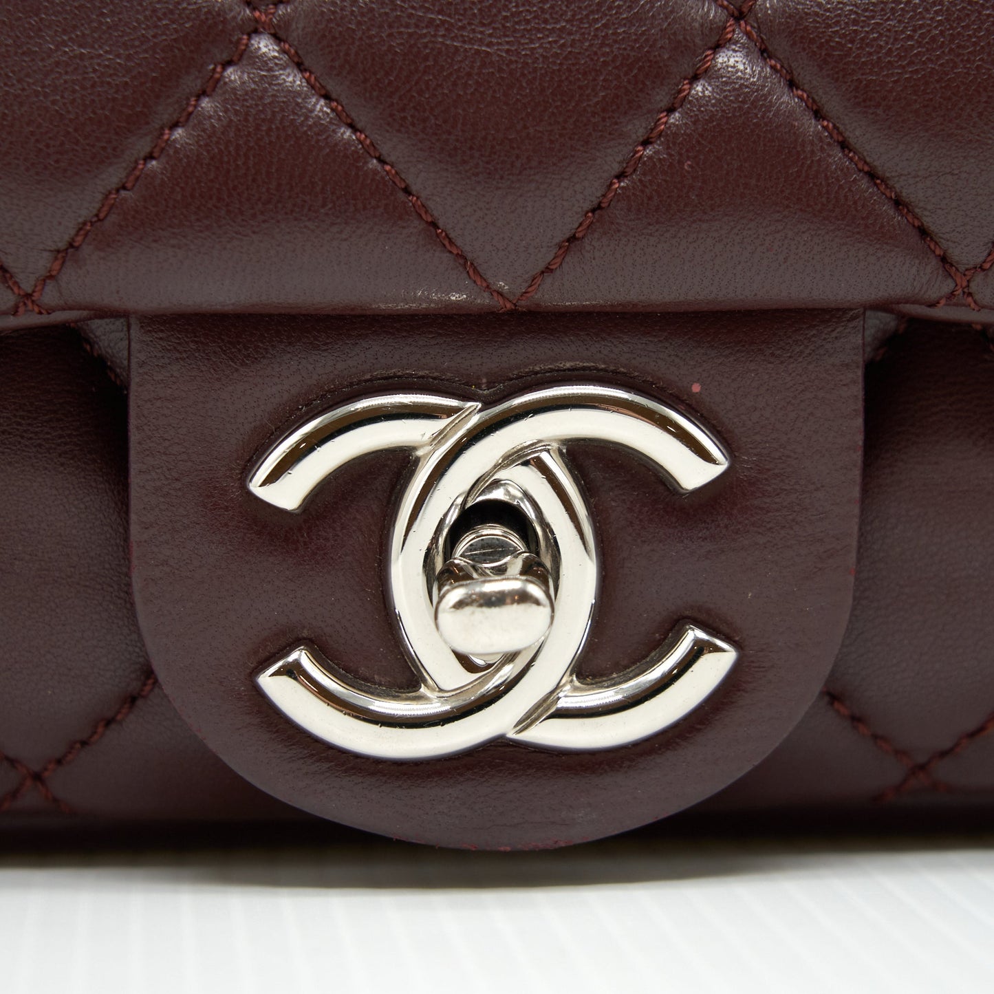 Chanel Coco Rain Flap Bag Lambskin Burgundy