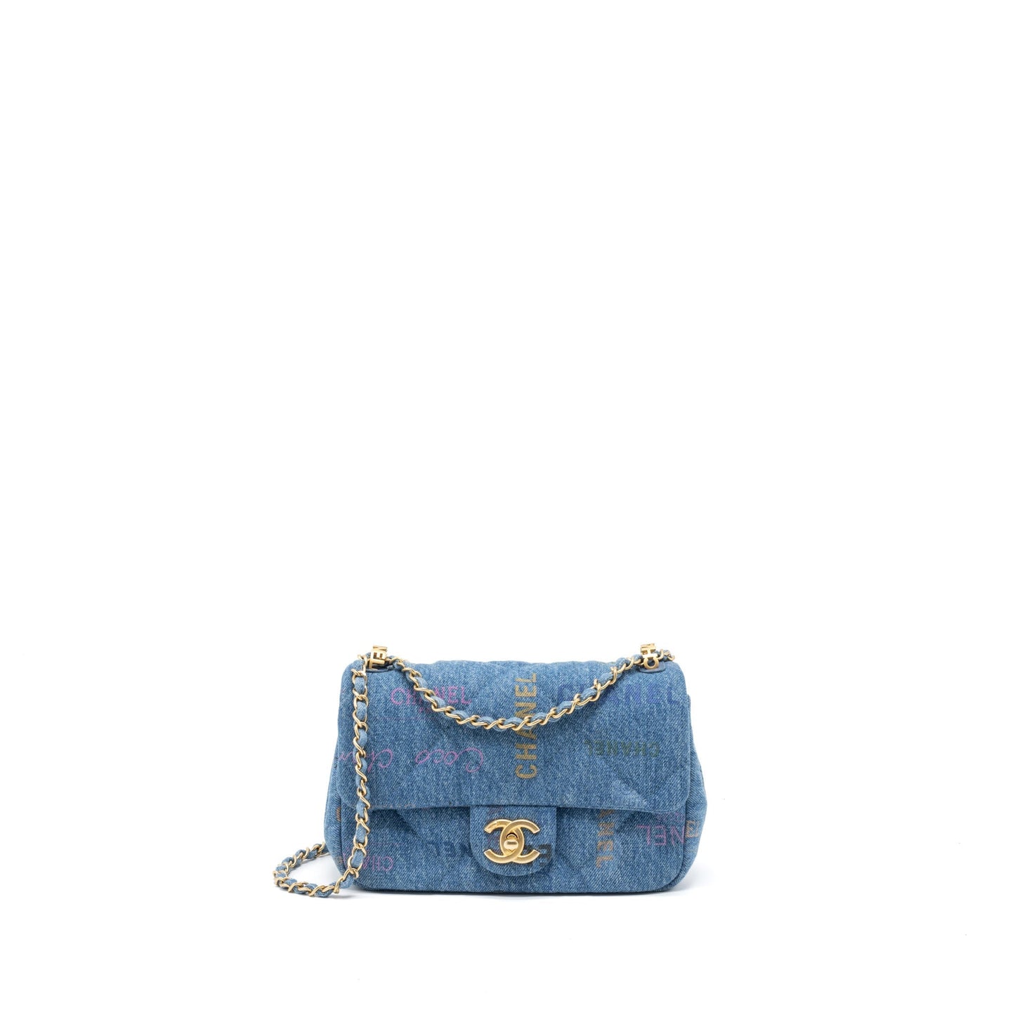 Chanel 22P Blue Denim Flap Bag Denim Blue Brushed  (Microchip)