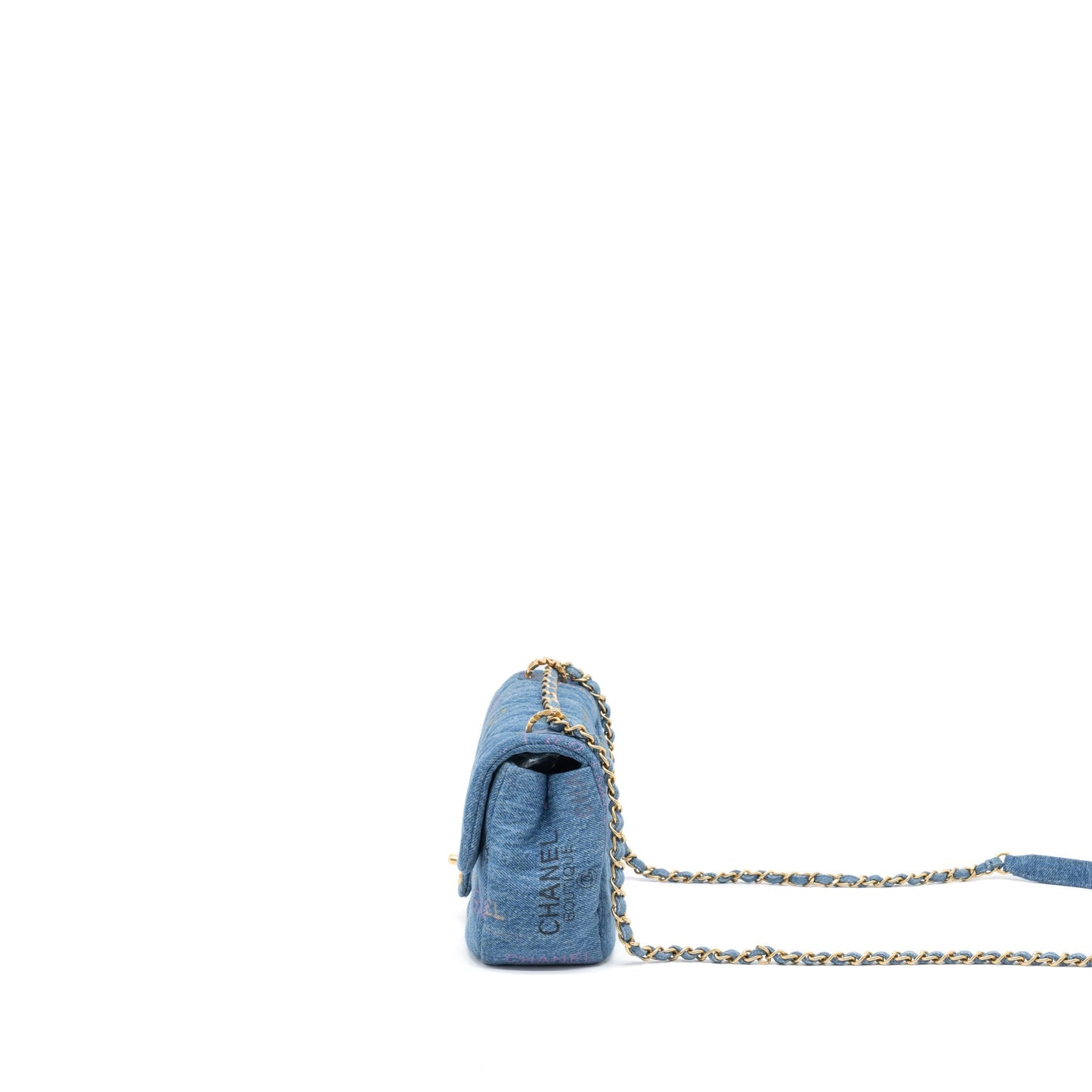 Chanel 22P Blue Denim Flap Bag Denim Blue Brushed  (Microchip)