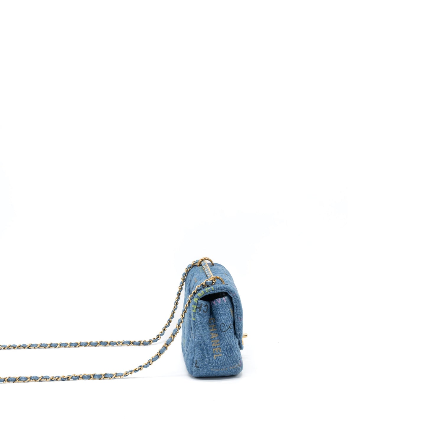 Chanel 22P Blue Denim Flap Bag Denim Blue Brushed  (Microchip)
