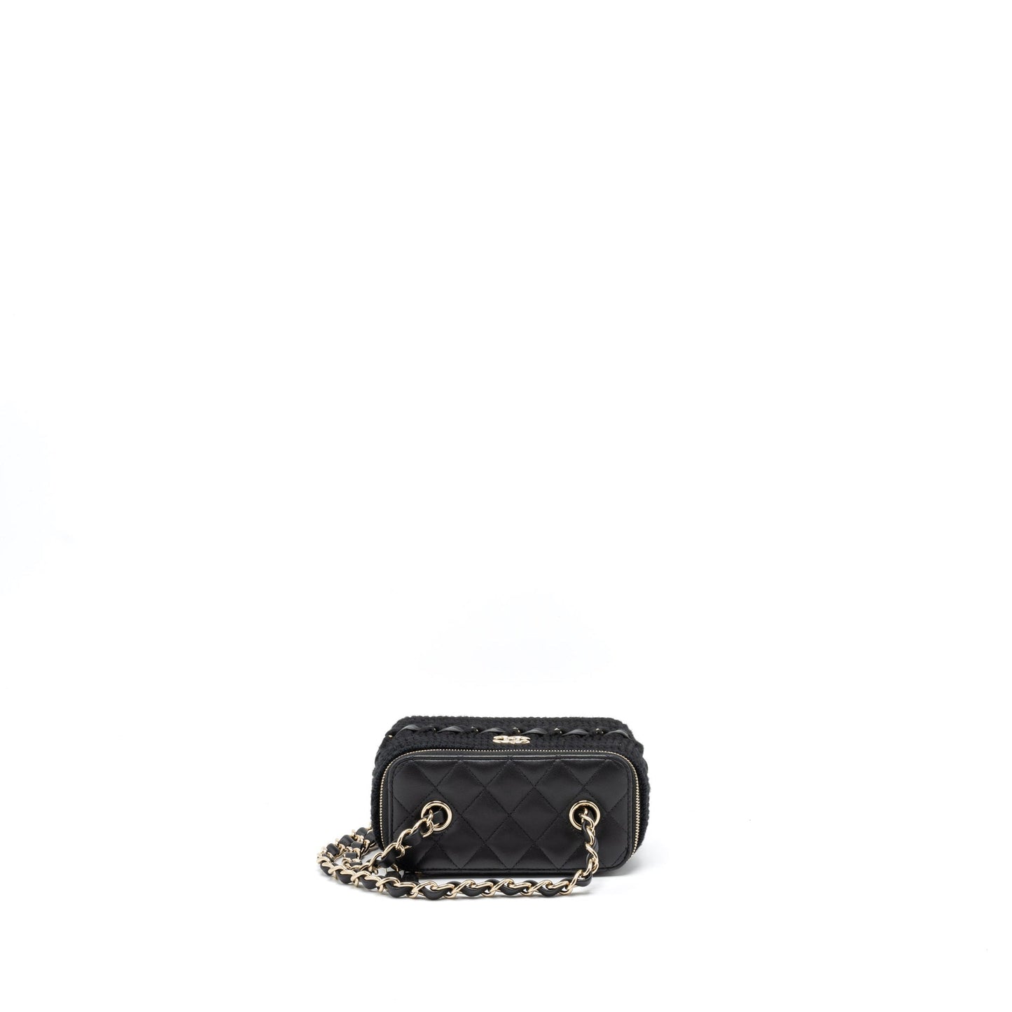 Chanel Long Vanity with Giant Chain Tweed/Lambskin Black L