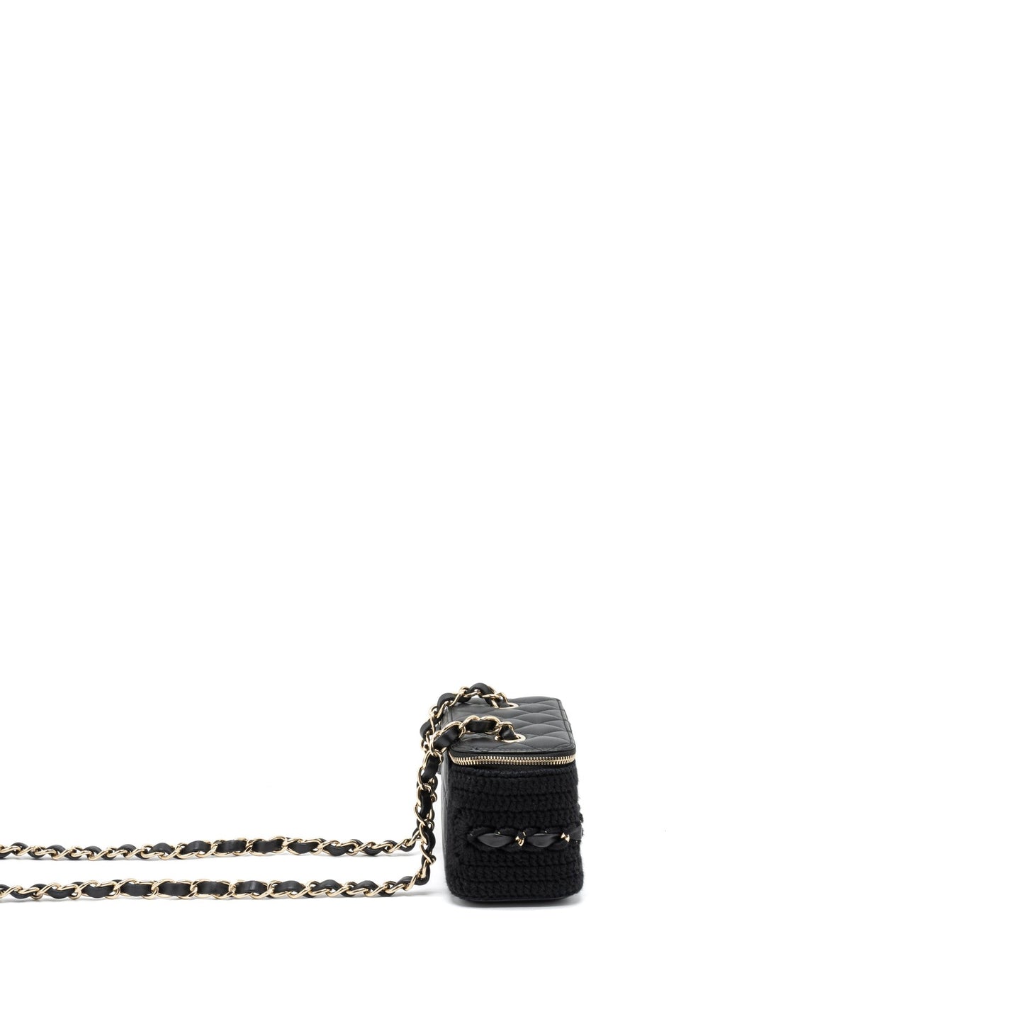 Chanel Long Vanity with Giant Chain Tweed/Lambskin Black L