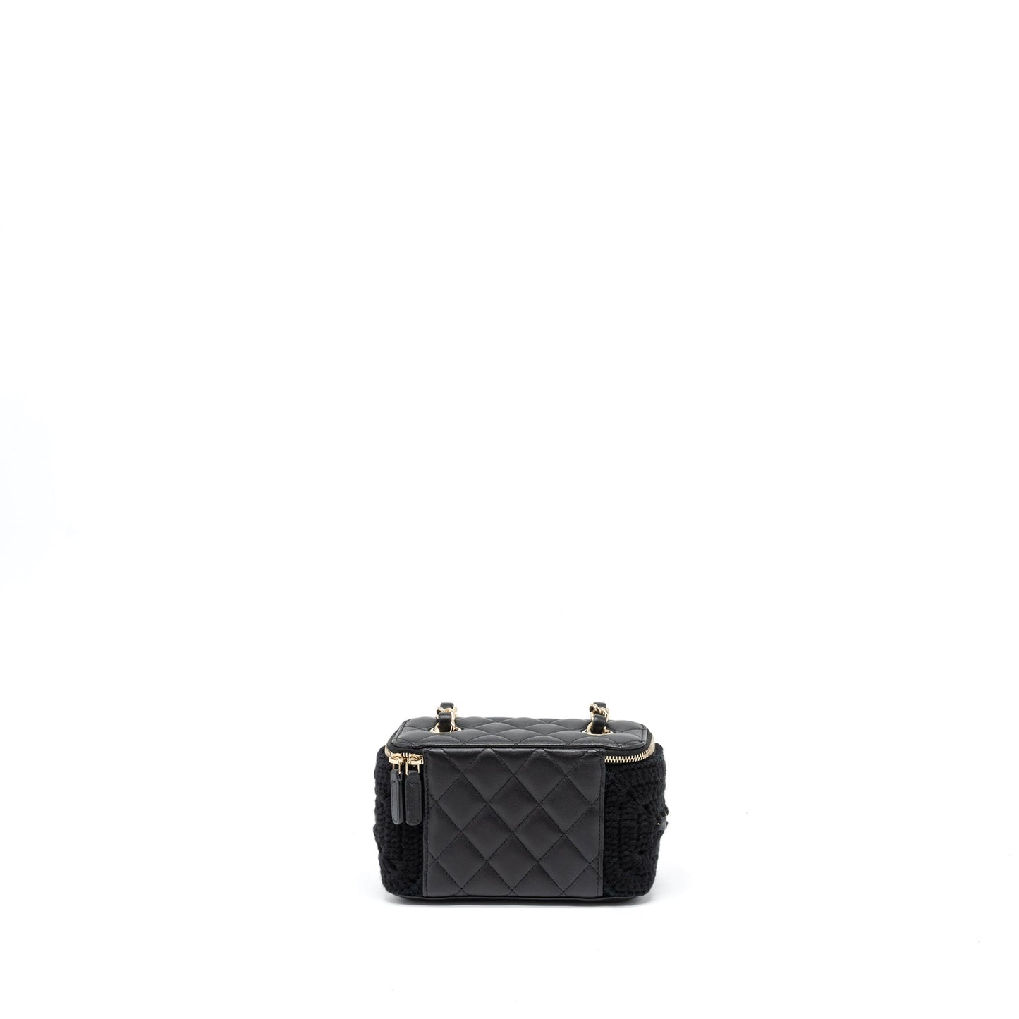 Chanel Long Vanity with Giant Chain Tweed/Lambskin Black L