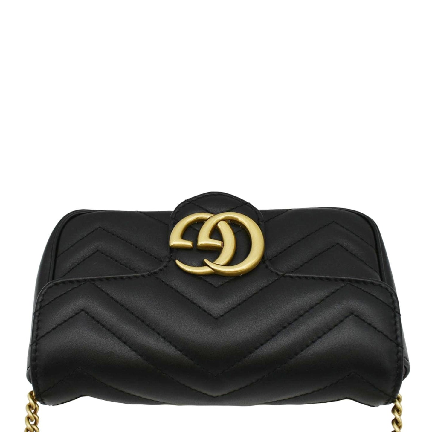 GUCCI GG Marmont Super Mini Matelasse Leather Crossbody Bag Black 476433