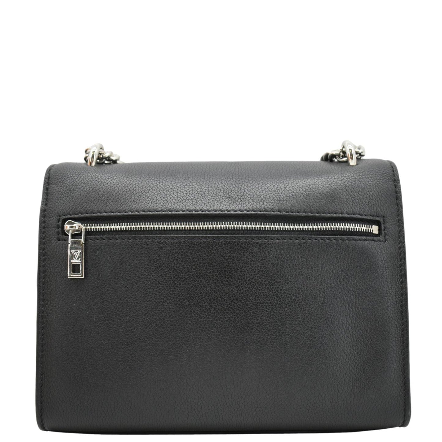 LOUIS VUITTON Mylockme BB Leather Chain Shoulder Bag Black