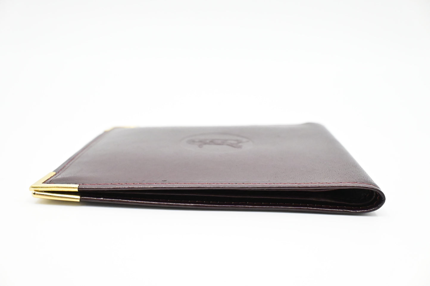 Celine Bifold Wallet in Maroon Leather