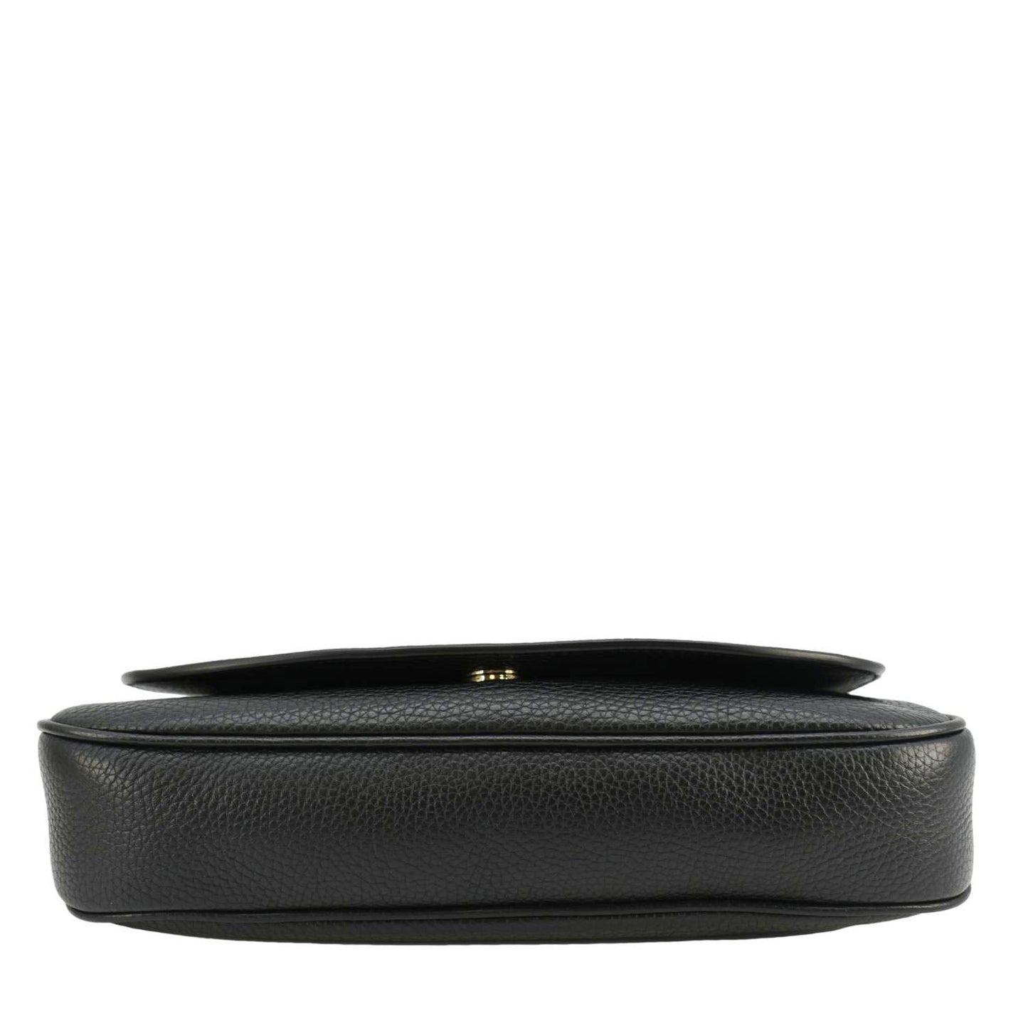 GUCCI Soho Flap Leather Chain Crossbody Bag Black 536224