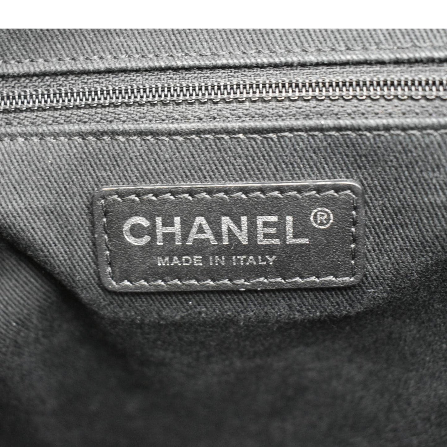 CHANEL Coco Eyelets Large Leather Shopping Tote Shoulder  Black