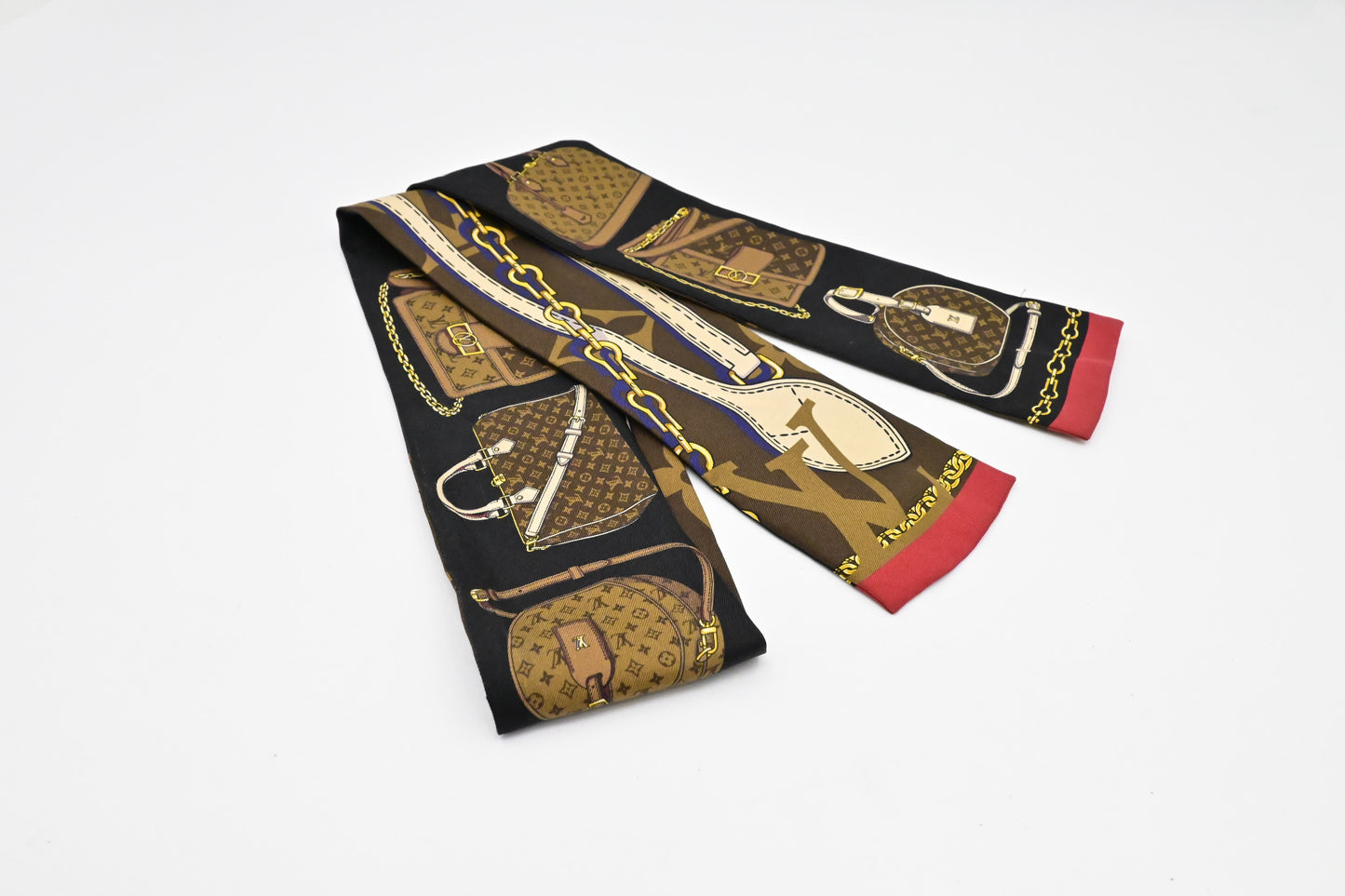 Louis Vuitton 'Tribute To' Bandeau in Black & Brown Silk