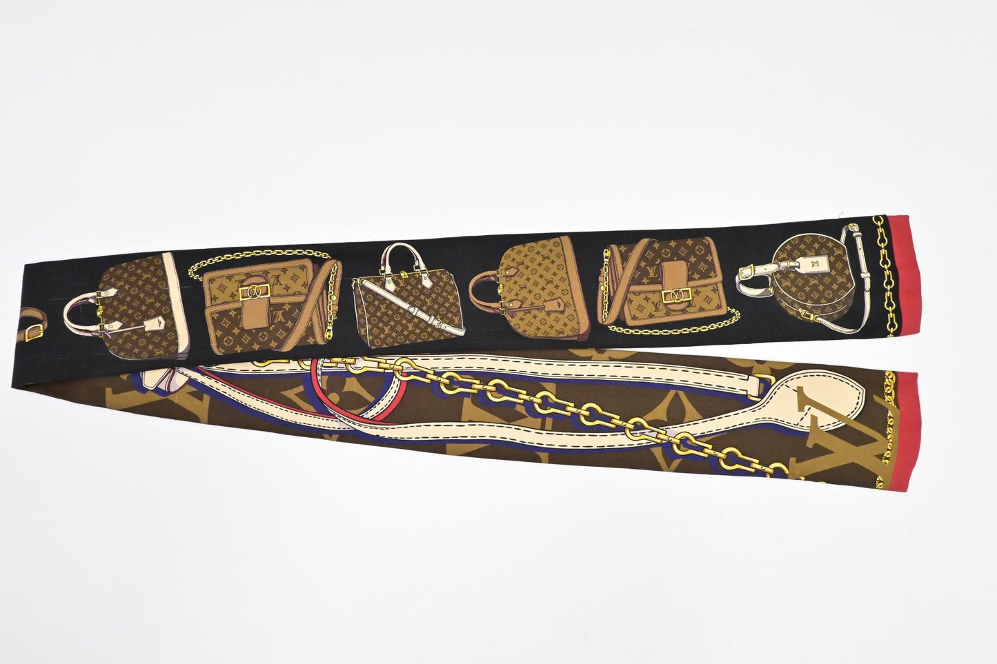 Louis Vuitton 'Tribute To' Bandeau in Black & Brown Silk