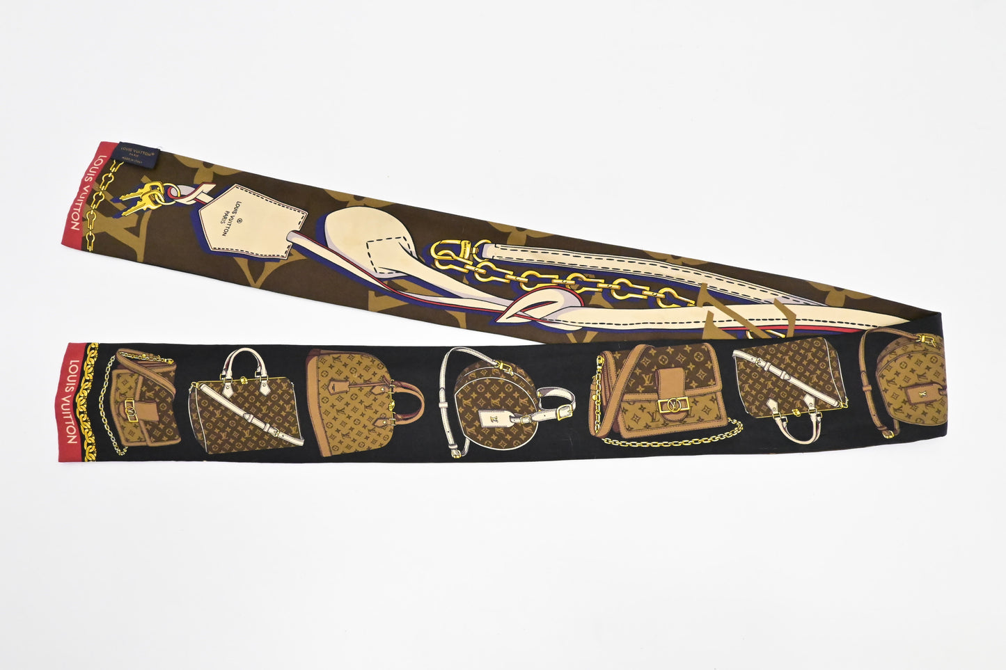 Louis Vuitton 'Tribute To' Bandeau in Black & Brown Silk