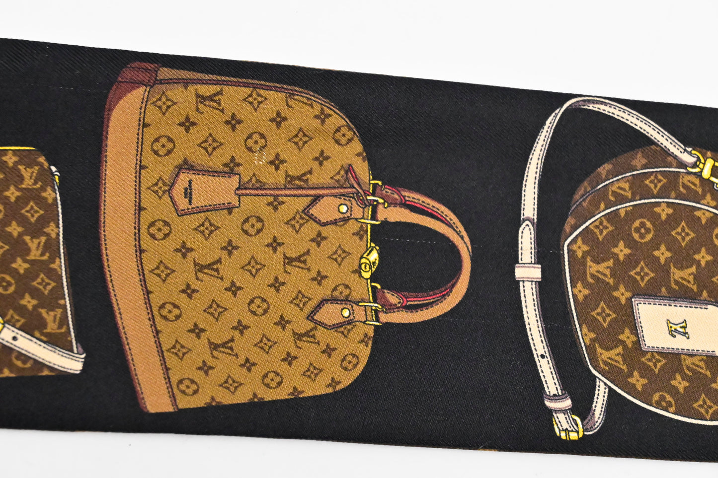 Louis Vuitton 'Tribute To' Bandeau in Black & Brown Silk
