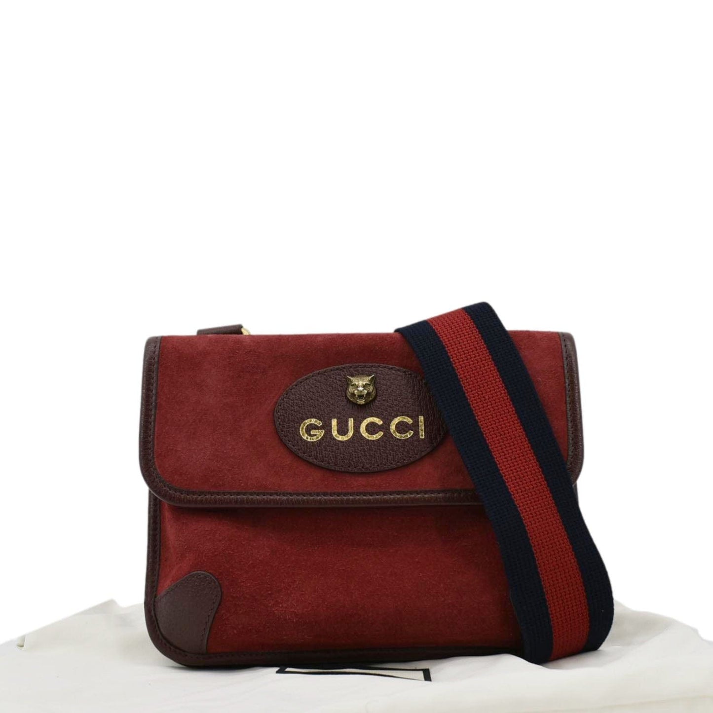 GUCCI Neo   Suede Crossbody Bag Red 501050