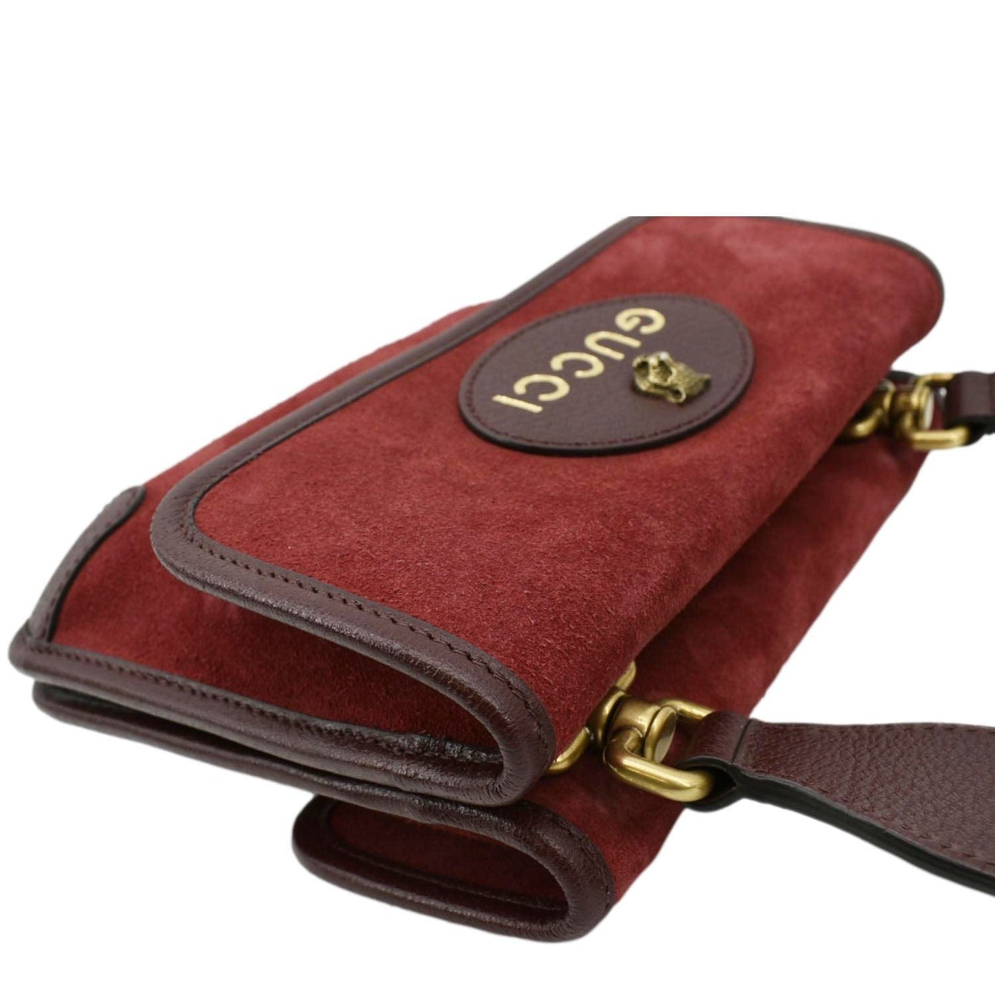 GUCCI Neo   Suede Crossbody Bag Red 501050