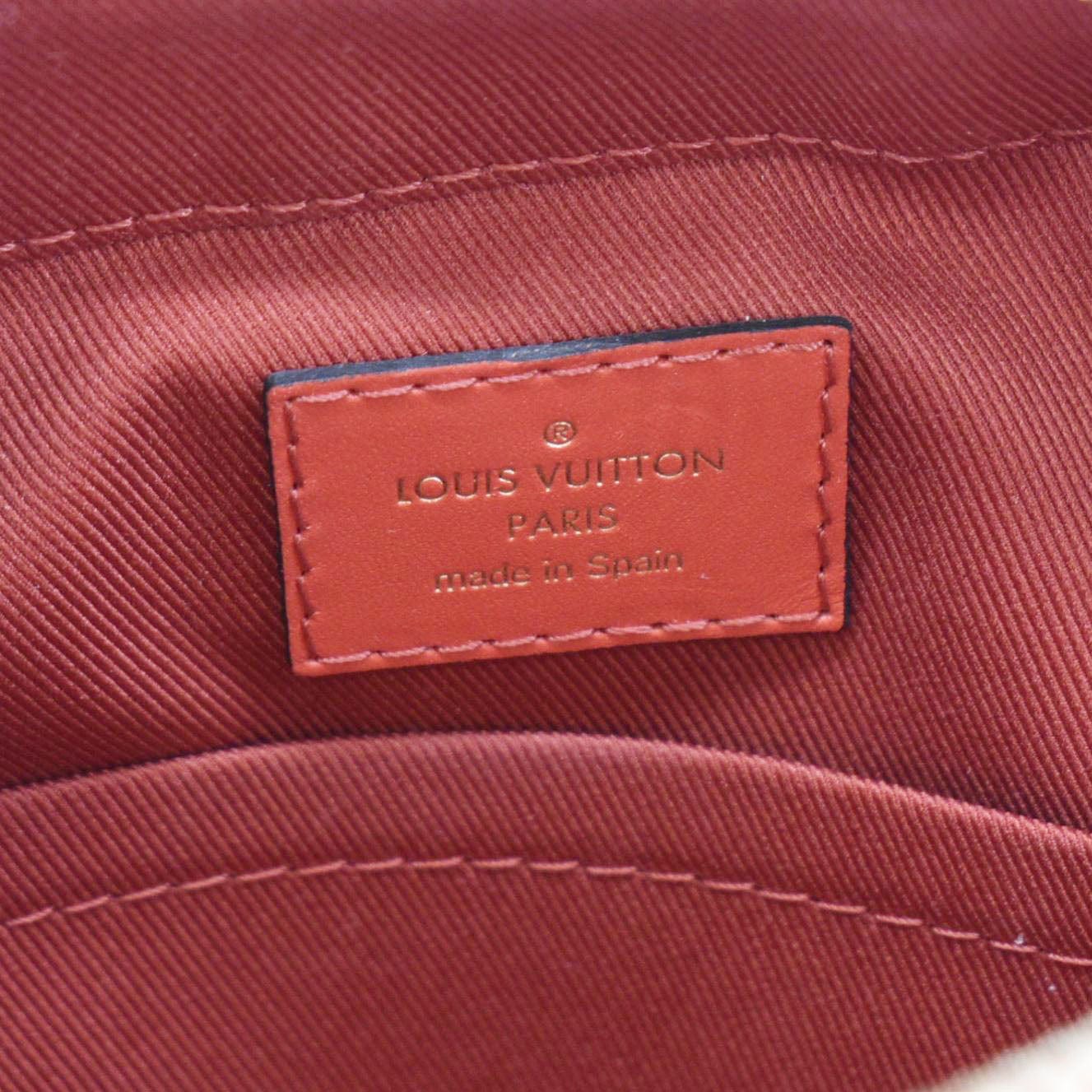 LOUIS VUITTON Saintonge Monogram Canvas Crossbody Bag Coquelicot