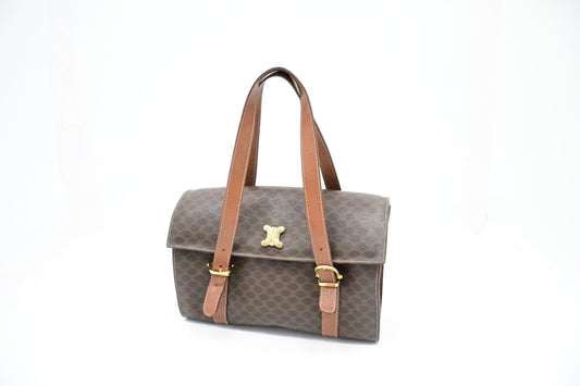 Celine Handbag in Brown Macadam Canvas